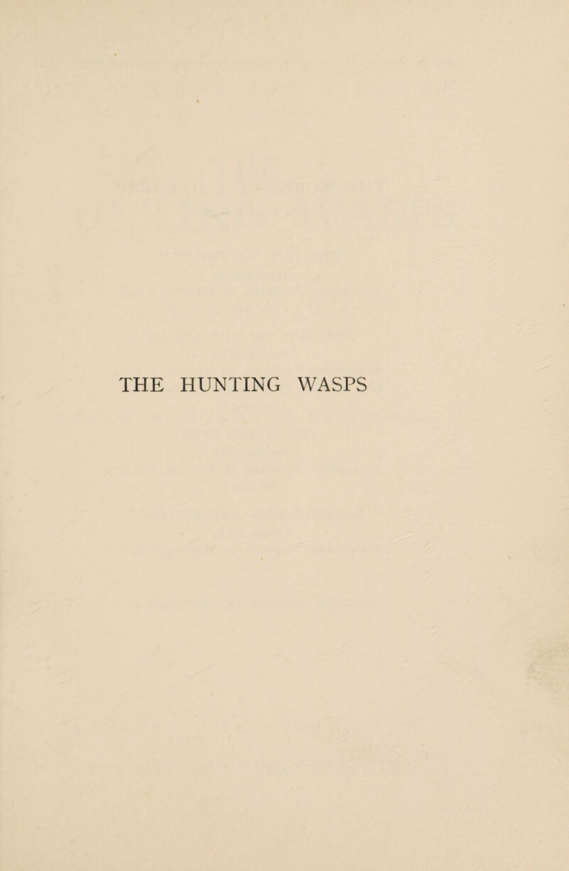 THE HUNTING WASPS