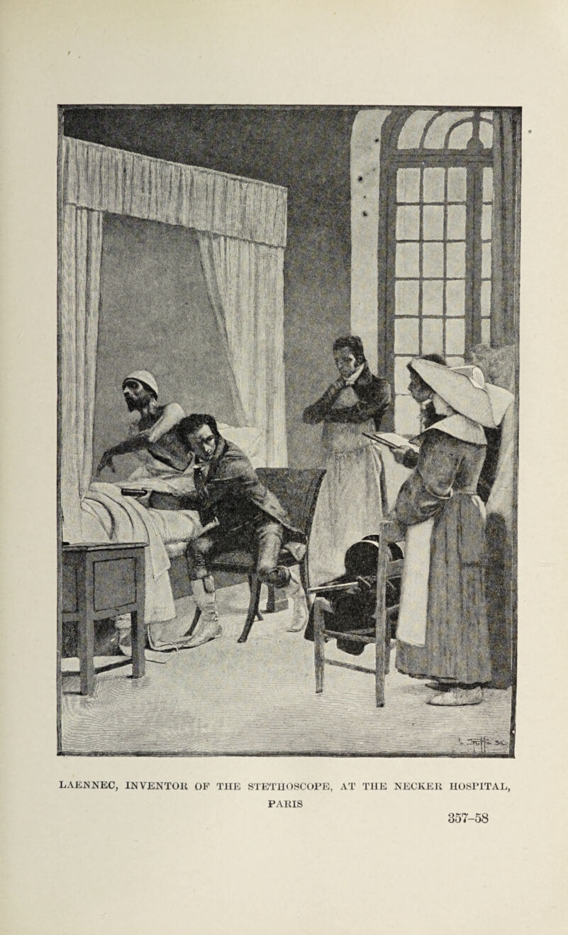 LAENNEC, INVENTOR OF THE STETHOSCOPE, AT THE NECKER HOSPITAL, PARIS 357-58