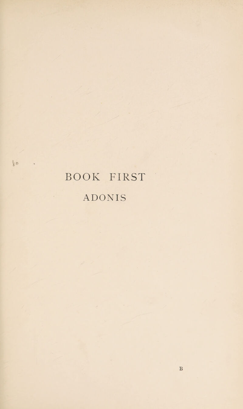 BOOK FIRST ADONIS