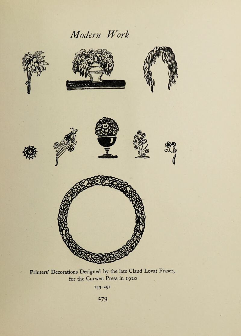 Printers’ Decorations Designed by the late Claud Lovat Fraser, for the Curwen Press in 1920 243-251
