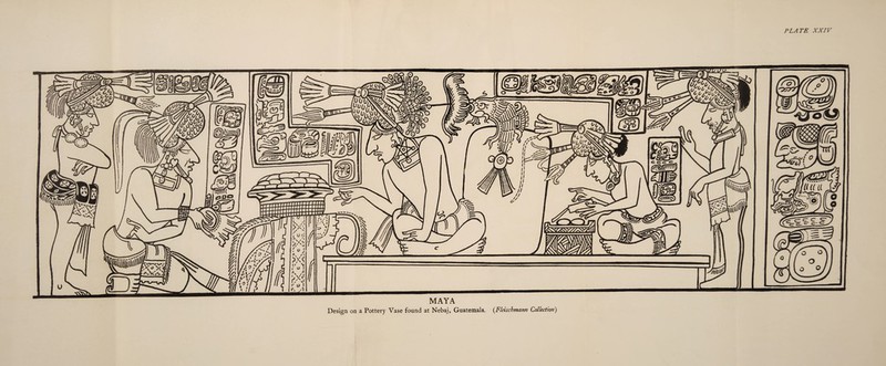 PLATE XXIV MAYA Design on a Pottery Vase found at Nebaj, Guatemala. (Fleischmann Collection) oo