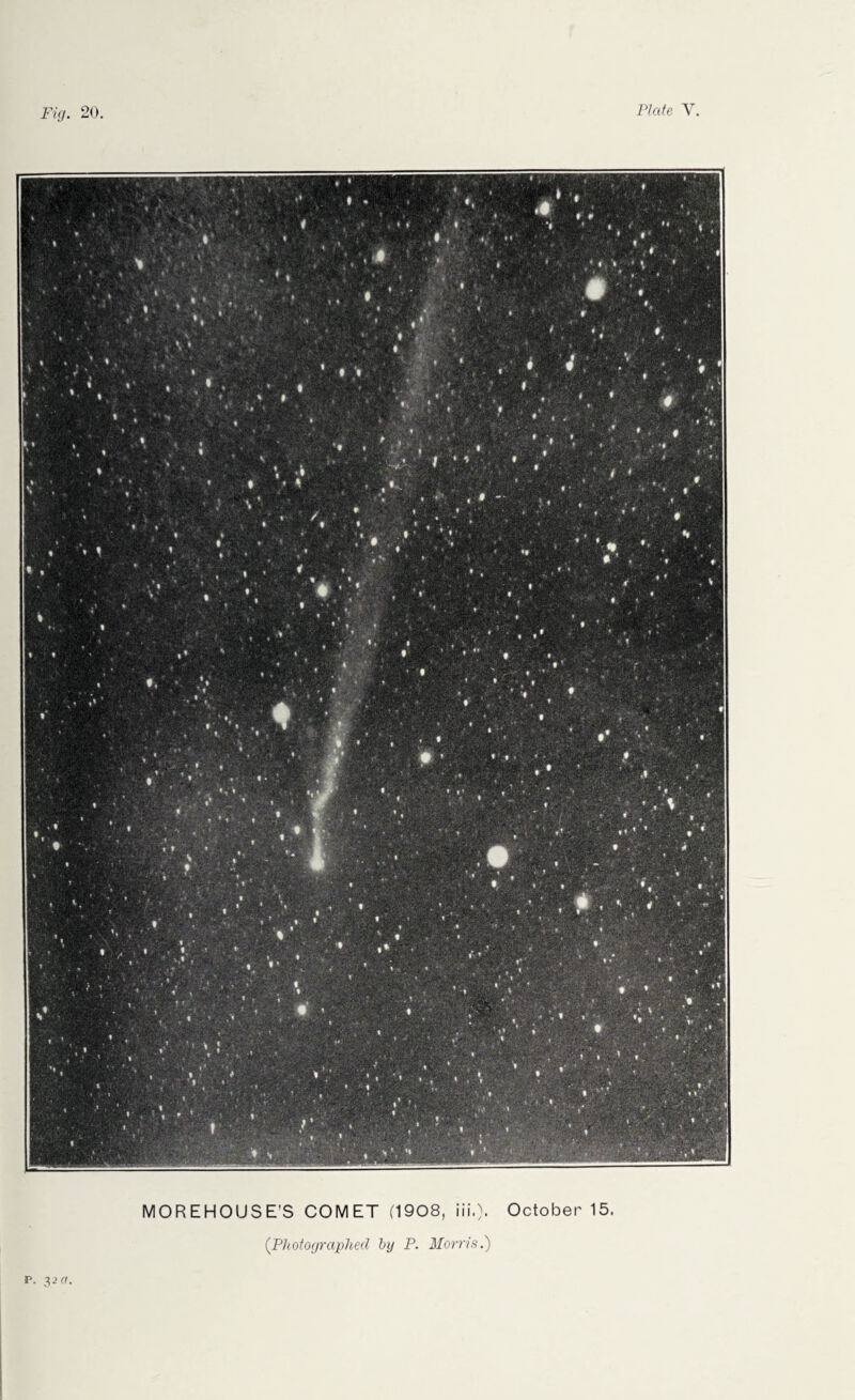 MOREHOUSE’S COMET (1908, iii.). October 15. (Photographed by P. Morris.)