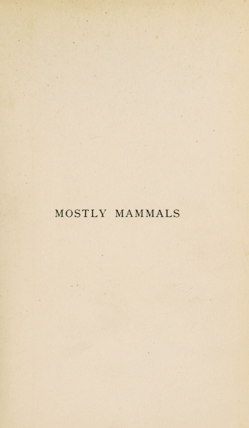 MOSTLY MAMMALS