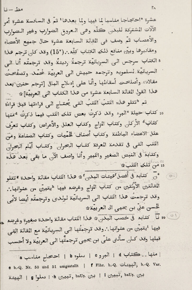 Pa a HyäsXi iC^*->L,~JI j, ^ 1 LPuXäj U_j L^a5 LI U.~te* L>L^Lr>ia s^c v^^oaJl (3*^”^ l5^ * ^“U^» ^'-XUi XiylU! o^)j\ m c- tLcac^i ^^J>’ ®j~Uc: X*~iU*Ji äJLäII ^5 ,U> ^La3-c.^S!_5 !j^> r>y aLT Jöj (15v)/.xlr obüdt *5ÜU i-j*> ^jL^5 ^it Ut Ji+=>-Ji jei* *AP; *♦»_/ X^LyJi ^UJ ir^r* V1-*^ 5 «p J^Laj3-Juü *LyUI l5J1 *+=>?3 *^kr^ 0au<ov^ ^y] ^LJi £L*[ ^ ul3 L^dLüJ O*^/^ obJLiU & ßüoytii ^Ji v_>LxiCJ^ IvXP q>3 »j-ää KajLmJ} äJLäli i3yL*^ i jjf &ty -jus LpVtyj ^.LjLsp ^yii 8^ k Lyud vür/3 Ua5 vOi)l *5bU ^ o/o *yJJc V1^ 10 jyü ou/3 (jc\j^\3 j^uit v^ks 3kk dv'ü^ 5 X.U U^LÄiU, oLkZil \_£bLol vyLx/3 *«ebLJ! *ba£^i J*Ui 0|ypj| ru 05r^ V^ *V^ ^ s^5 Juu Lo Jwlj Ui 5 36**^ *3 k-kj ’ö? v^aUj! ii£«U 15 . i vy 8 aJo>U, äJLä* 'ybÜJi ijs^ oliA^fJ^asi j ^LU ^e .•.L^iiyfr er (jU^h ^ ^ vl;cr ^ ^ uJt ^ l5^J c_k !J>^ ^XjOjäÜ Ji ^5*^- Q- ^ CT~^ ^ »U^>i5 xiLiw y^Ui:i Ux$> ^^yXJi ^aa^> 3 wUU U 20 ' ^\ iüLäli go jUiU^i kU^jr* ^-5 •’• kk^ er efr*k 4 xLybi ^ii L^>y ^^r. c^ Jk o1^ ^ k^5 a ^J-U | b »k° I c -5^ d ‘e o e b.-Q. Nr. 50 und 51 umgestellt | f Fihr. b.-Q. obxji, b.-Q. Var. i^Ji | Q i^Uo I 'h (J^i-J, baUs. ^ I I (J^H, bftU?*