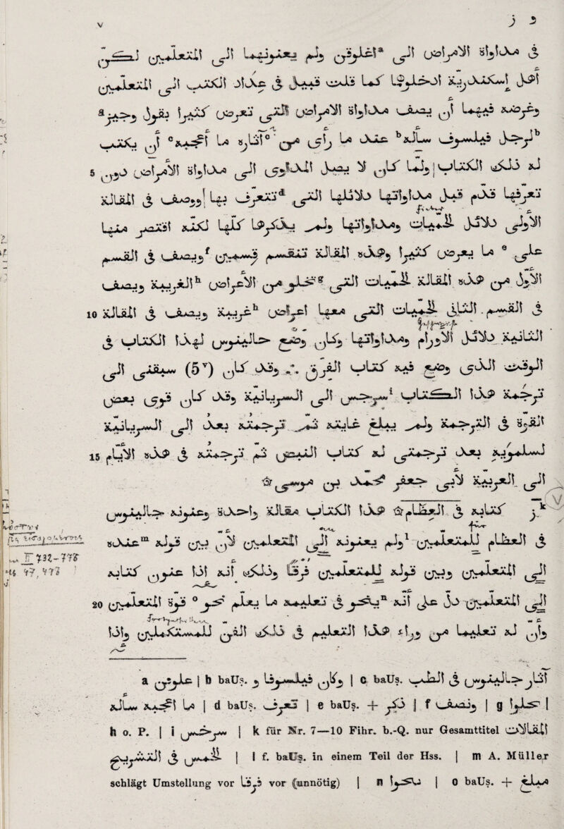 Jl ^jüCil j!^Xä & U-ö Ui L£J3ol x^cXüC*J ajyb (^7*^ ä^lJu« uäxij ^ *^yb ^jüCj 0t c*A^f 1/1 *;^° er'0 L5b ^ b*4~ J*^b 5 ^.y^C> !j&\yS$\ »I^lX* ^«jlsXll J~*oj ^5 ^li UJ$1 V-jLxiüi '3>33 ^ j, Uj v3jXÄJd L3jX> LpUjJXa Jw^> [*^Xb y^äl ^L<i Ulr L^ylkj Lpl^lOwoj oU*JS- Jo^o f*wiJl j, uÄAÄJ_5f f“****^“* XiLftll b^X^j 0°j*H b> L5’^& V^äaoj^ Ä-Wjiiih ^l*ü>- Ä.iÜUI *X& o^3 10 äJUXI 3. uäaojj Xoj£b Ux^ oUlü- J^UiLj^-^Äi! ,5 Yi'c^'f o O UjUXJf IlX^J y^j-UiL> JaOj ^Ibj UJ|*1lX^ |3^J J°^. ^Jl (5V) c)b .\ ^^jäJ! v^ ^5 J^5 <>3jS\ \jaJU (^ys t\i5 X-oLjy^jf ^Jl LT^y**1 wLc <~naJi ItXP '^+=>-yi iUiby^it ..j^ ‘-X*r ^ X4jU- jIaj £ *7*^ 15 j*L$t XÄ+ZZ-yS p$ (Jä^AA]^ UjLxf äJ «p £■ <M JÜyLfi^ äuX.r>!> XJlsw. V^jIäKJI IJxP '&jJJaxJV £ *jIä/ y Y~ iÄ / 8(Xa& m £»J«3 ^O ^JV^4.XäaX^ ^^AXjjj jA^*i joLIixit (3 ajIäS 135 &J1 yJsJöj liy jj^aIäXaJJ xJj3 ^jo* 20 ^JLxäXI Hy» 0 j.^3 (Jjtj La x+Ar-'S j, j-^Jn »3^ fj^ 5^ ^i! J',rr'yy~''I-1 ‘^r.-v #• »ä» ß* 13!j ^j'-X^XXvwsA~b iji^33 ^ ^aXa>J1 ItX^ ^jü> Laa^äj xi ^^-5 a CTt^1 * ** baÜ?* 3 b^Jb? ^1^ 1 a baüs. v^aUI o (J^-^1<-rfc jbl JS jiJL^ Uo I d baüs. j e baüs. + £3 J f vwÄAoj^ | g l^i^1 ! h o. P. I i J k für Är. 7—10 Fihr. b.-Q. nur Gesamttitel o^lÄtl gu^iXÄi! ^3 | I f. baüs. in einem Teil der Hss. | m A. Müller schlägt Umstellung vor liy vor (unnötig) | H ly^U [ 0 baüs. -f- X-Ly«
