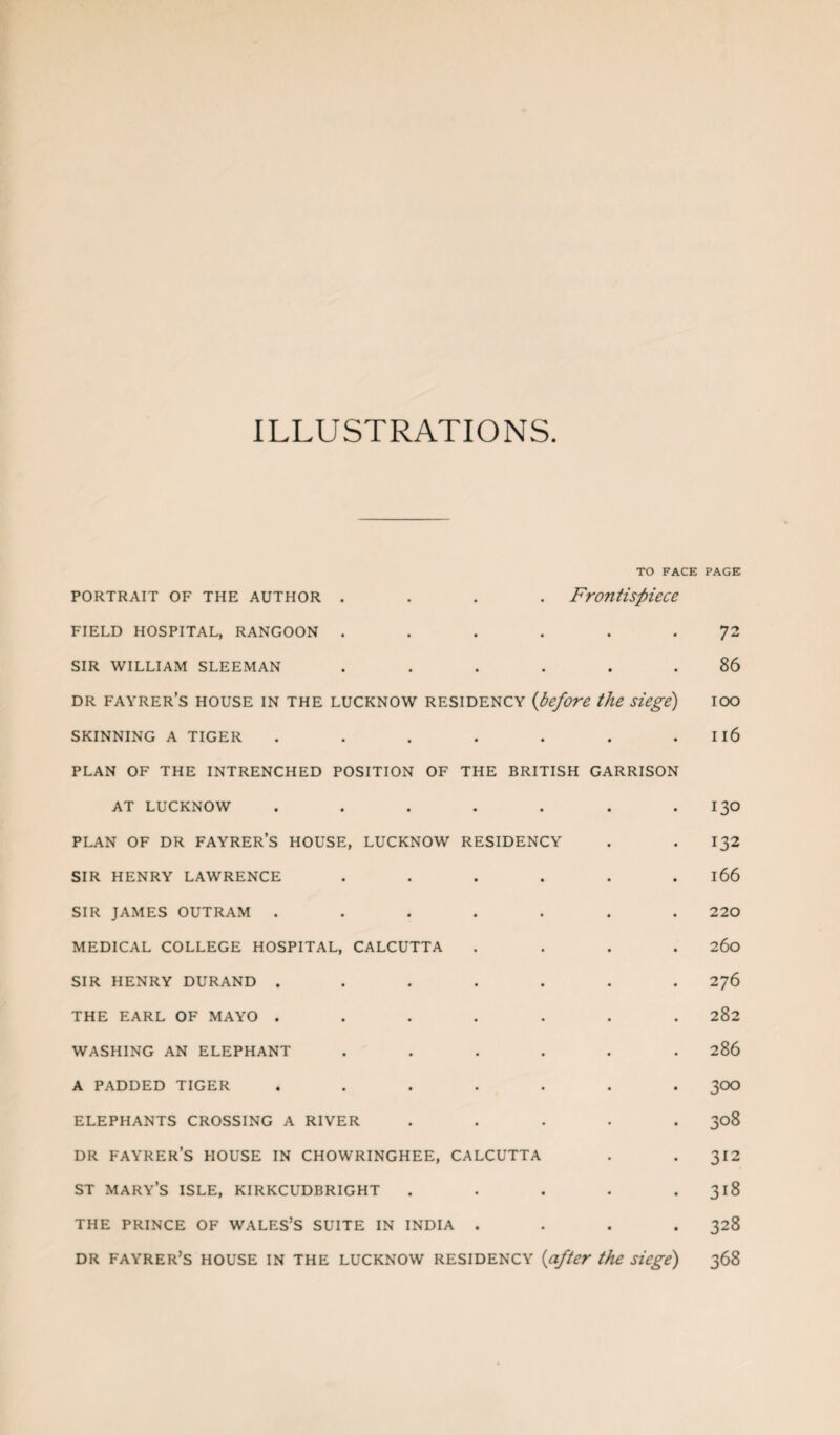 ILLUSTRATIONS TO FACE PAGE portrait of the author .... Frontispiece FIELD HOSPITAL, RANGOON ...... SIR WILLIAM SLEEMAN ...... dr fayrer’s house in the lucknow residency (before the siege) SKINNING A TIGER ....... PLAN OF THE INTRENCHED POSITION OF THE BRITISH GARRISON AT LUCKNOW ....... PLAN OF DR FAYRER’S HOUSE, LUCKNOW RESIDENCY SIR HENRY LAWRENCE ...... SIR JAMES OUTRAM ....... MEDICAL COLLEGE HOSPITAL, CALCUTTA . . . . SIR HENRY DURAND ....... THE EARL OF MAYO ....... WASHING AN ELEPHANT ...... A PADDED TIGER ....... ELEPHANTS CROSSING A RIVER . DR FAYRER’S HOUSE IN CHOWRINGHEE, CALCUTTA ST MARY’S ISLE, KIRKCUDBRIGHT . . . . . THE PRINCE OF WALES’S SUITE IN INDIA . . . . dr fayrer’s house in the lucknow residency (after the siege) 72 86 100 116 130 132 166 220 260 276 282 286 300 308 312 318 328 368