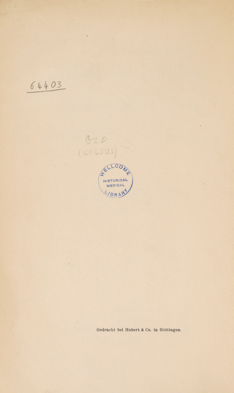 Gedruckt bei Hubert & Co. in Göttingen.