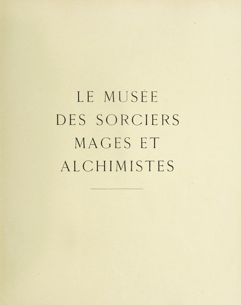 LE MUSEE DES SORCIERS MAGES ET ALCHIMISTES