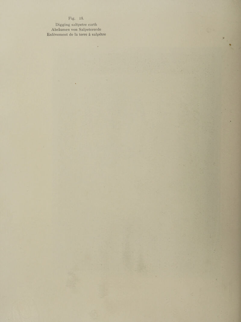 Digging saltpetre earth Abraumen von Salpetererde Enlevement de la terre a salpetre