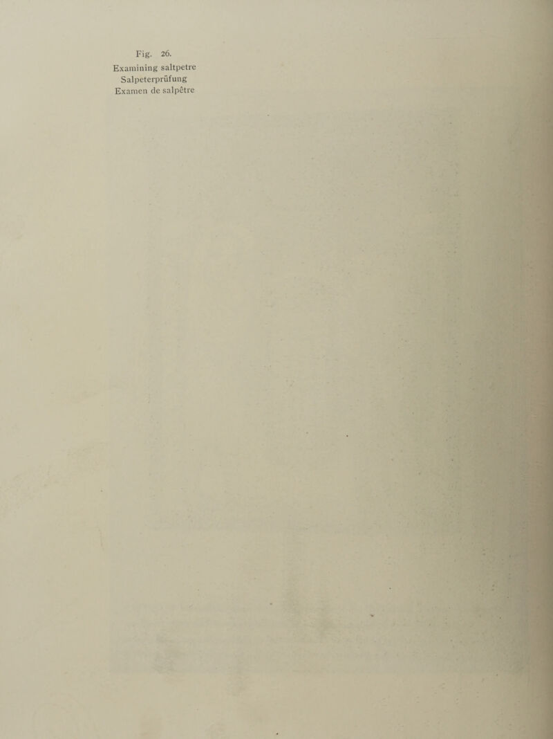 Examining saltpetre Salpeterprufung Examen de salpetre