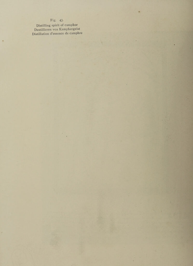 Distilling spirit of camphor Destillieren von Kamphergeist Distillation d’essence de camphre