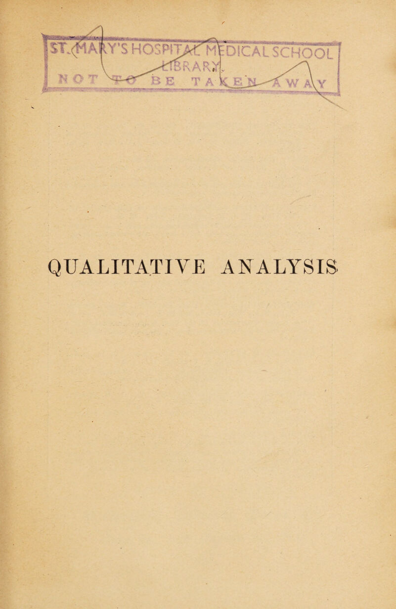 m ■ QUALITATIVE ANALYSIS