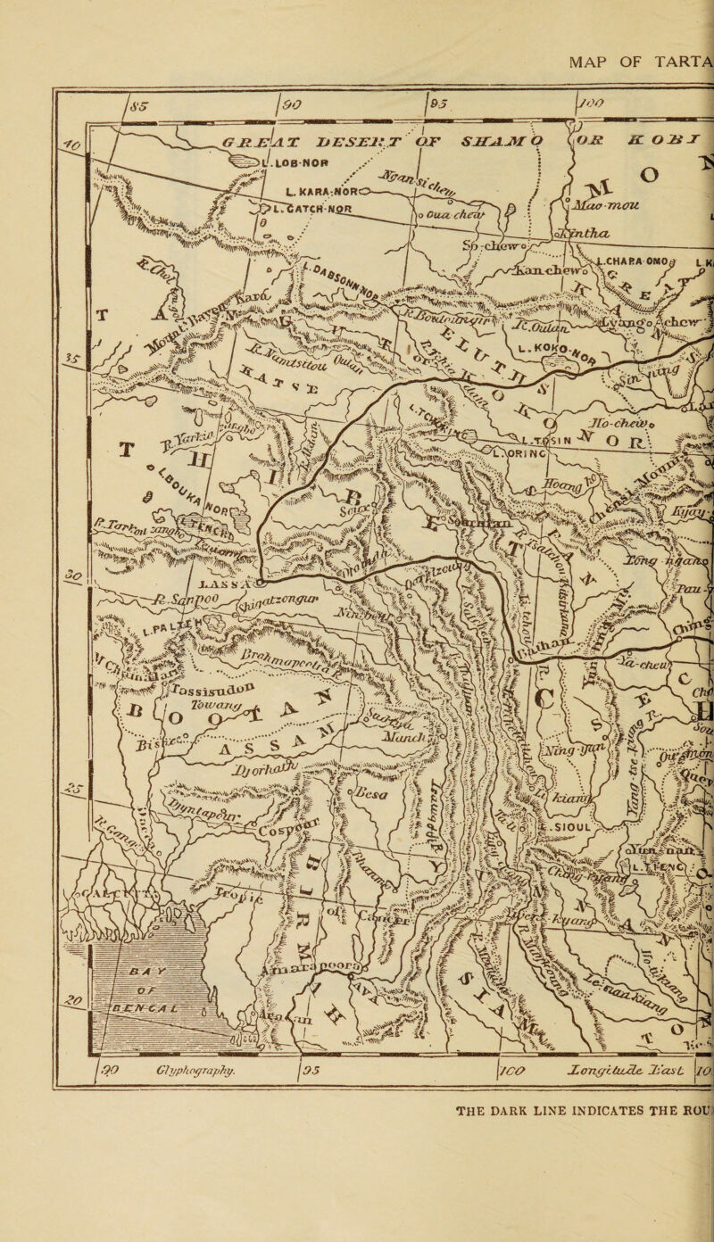 MAP OF TARTA THE DARK LINE INDICATES THE ROU