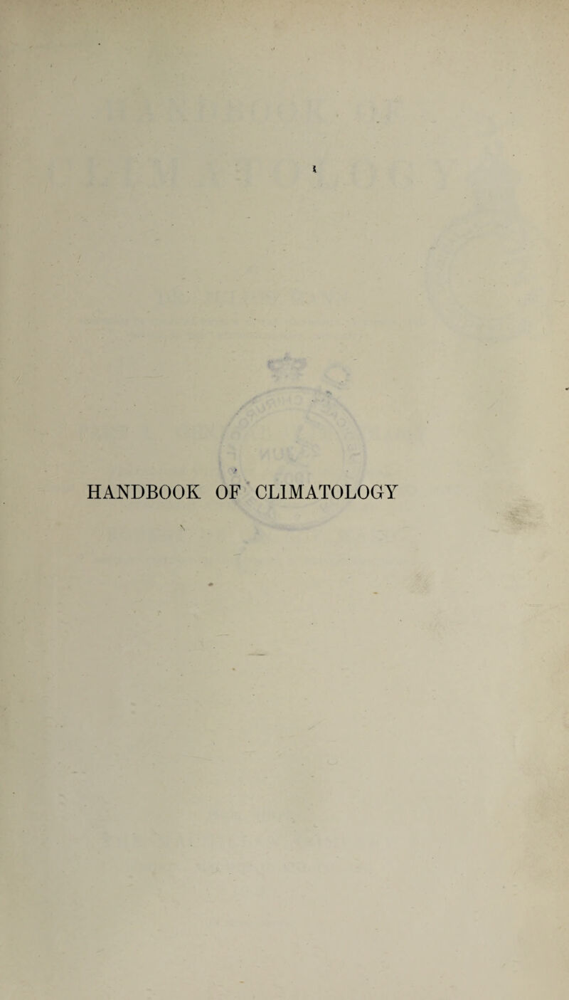 HANDBOOK OF CLIMATOLOGY