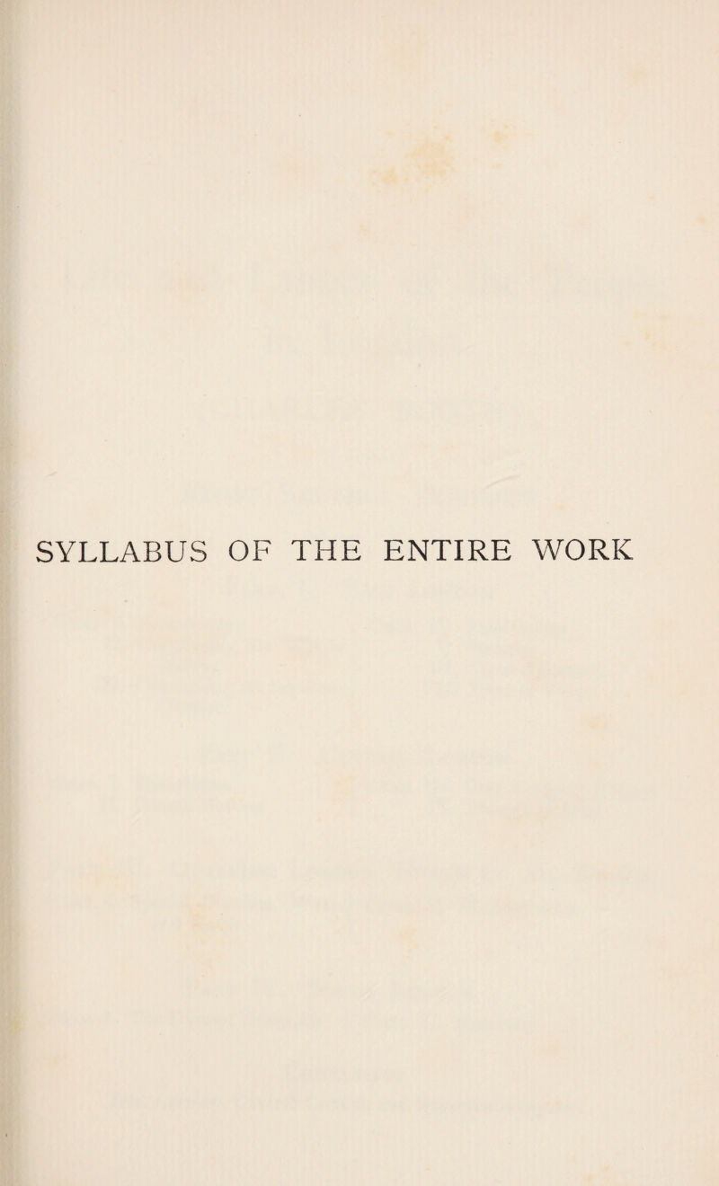 SYLLABUS OF THE ENTIRE WORK