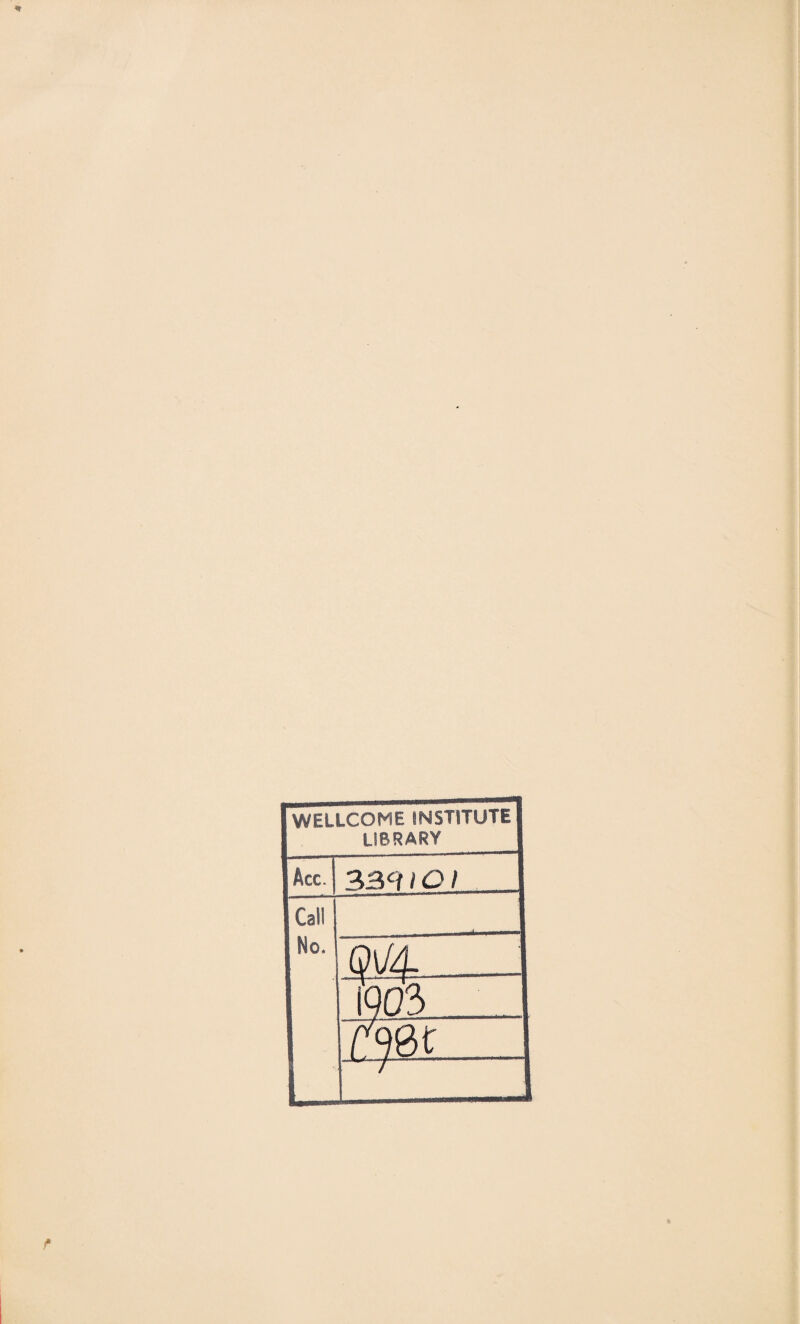 WELLCOME INSTITUTE! LIBRARY Acc. ICI \ Call 1 No. IQ03 rm /. 1