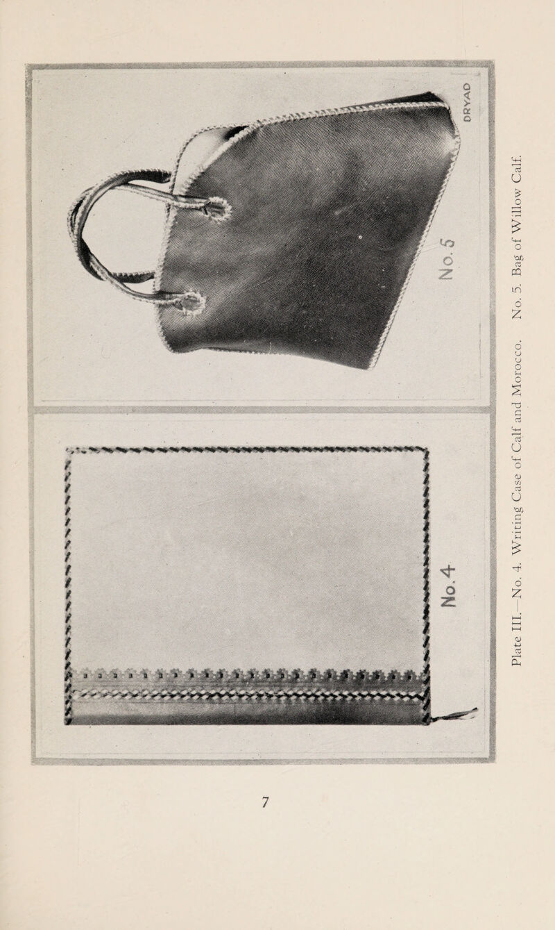 Plate III.—No. 4. Writing Case of Calf and Morocco. No. 5. Bag of Willow Calf.