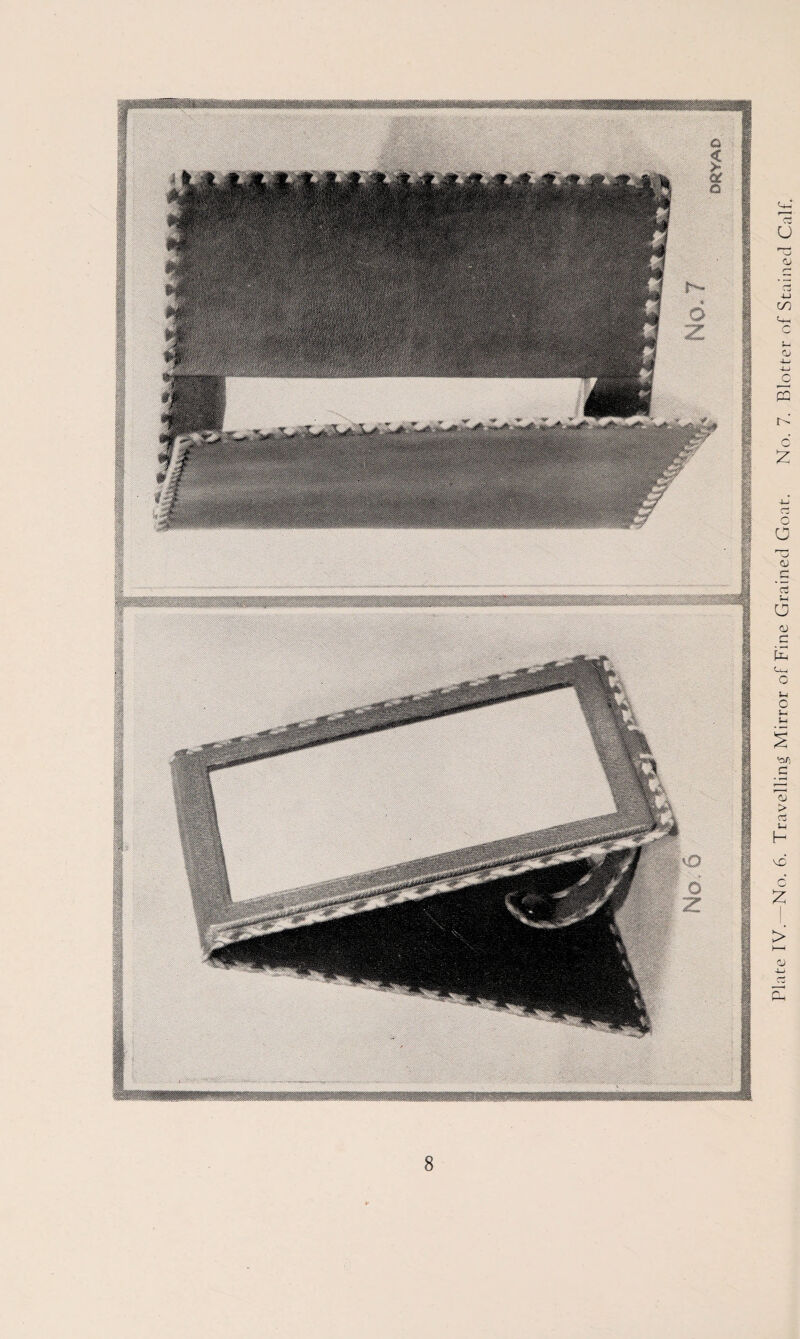 Plate TV—No. 6. Travelling Mirror of Fine Grained Goat. No. 7. Blotter of Stained Calf.