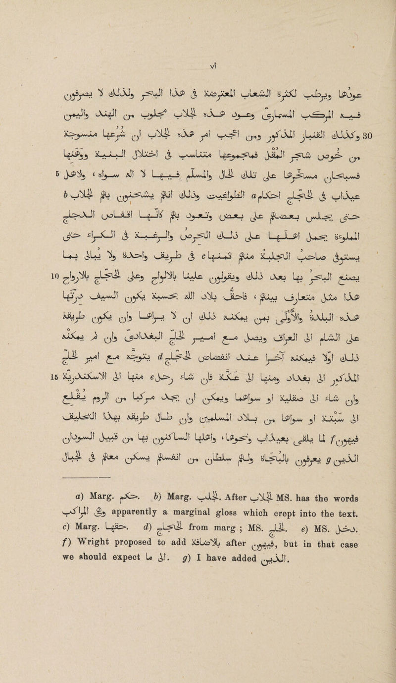 vi LXP 3 j^*Xi '_iljtXvJi SytSil 10, S> r- 0*A^3 lAlgil V*^- »A—^ 0^_£3 X«ju-5 *-'73*w”^ L^Cj»w qI uj'^LP' «v\^ yoi i CF»_5 ^*3*“^“^ ^La^aI) 30 k^53 *-A-»-^ j^>' <3 (jOjJ> ^ 5 3-^3 ( 8^—** 1—g'-* *> |J^I[j JU> liUj' (J^ lPjJ^-*vQ b v—f& q^aj^Uwj f^3^ ^-^3 a ^.Lspil 3 ujJiAx£. w ^L>c\j| uoULif L-£_jK ^ Oj-fcjj u22-^ <J^ (jJL^1. Lc^J> 3^ (3 ^■-■^-j-j-^'* iAJo (Jw£ L^-L^f 3^7. a^Juil ^■“**9 ^3 ^U^>l3 (j> C lg' A ■♦»'> jjtl^o ^oLwP £,yiL*+Ji 10 (J^ lXju Lgj ^^uJf i<>c»ix2j —w f Q^J au**^. ,*111 0^4 0*^>l3 « ^U-O i^Js^laOU ,JJu« L\P 0^rf 0^3 ^—^jj—r? tikJo £—aJC^j 0^ (__5^5^^5 8l\1«aJI s^X-i^ is*x^‘*9 ^ 0^3 (^oiAxJf ^ < 3-^3 3^ j»LwJi 3^ 3*^ £-* *9t>V. d (j^L&ai) A-Lci f^^>f aJUC*-o iAJ3 15 31 4-U 6 *l& 0li xjLi 31 LgJUj oUob 31 J'lUI 0 5 ^y1 cr* 'y* L^ islxliLo ^Lw q|^ 3^_1“> 0^3 07***^*VA^' obL-j ^ ^\ xJLy*/ 3^ qL>^mJ1 0» ^ q«3^LwJf ‘ ujIAaxj U /*03^ 3 pt^*^3 0^9. 0, qILLw ^lJj bL^uJLi ^ 0jiAil a) Marg. i) Marg. yi|., After u^lll MS. has the words S3 apparently a marginal gloss which crept into the text. c) Marg. L^>. d) Jfrom marg.; MS. JA. e) MS. f) Wright proposed to add after but in that case we should expect U 3^- 9) I have added ^jjJi.