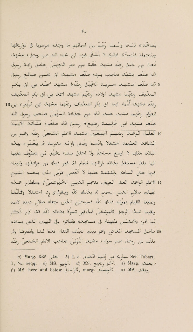 'J jy ^ AJ3 a x. 3 'kAw*, U ,».i,.iLf»** 1 * , AyA-0 ‘ JwW-^ j—C &Uf ^LA LAaS 3Ao J XoLC. jL^wO-i jJU^Lbj ~ ) OJ — — _ 5 Jyy> *-*)j LA£^ />* ‘5^ ^ 3-S> ^ A ^JUo ^jwJ> (3^ IA-yA/o yStlo ^Aw **Lo &jJ' V C- _A_s 3' ry? lXU-< & iu2. 3~O^Ji X-J.i—w A_wA-<c <*jlLo aI! 5 > obAuJl yb 3! ^ A?d AyAo y£^ 5 A _S/^ I W <«»^» t r*~*^ *0^*1 A^mvO >■» 1' £0 > QUwVo» ^ * j  5 *»_-* v* ^ 0 C -- 13 C J^^-C Uj^ vJ£jAa2J ' /V J.I KjoI ^UA AaAo \>a xUl wC>U) ib)Aw> 0-j xL) Aa-c AwAc u*a*o. *L*J) IwwSM APIA* < y*Juo «*JJI j*pAw. ^ *_a>A £-*-*~l:> ^j! JuAc ^jti-o ^ j_J?•) \*iy ( ^JtiUcJi j*loSM AwAo ,» ; ^ oLPy! 10 5 Aw 0 y ‘Ay A* Xj|^L» jfw_5 CuavoI*, VjLXW*' Aa-W*-' APIA,' lwJLc i_3yaw qI J^l^1. ^LL-j Jjb>i iAwW ^yA ^ AtA oblJ' w . . , <•* ^Uuifj Lw&iyc ^ 3J>3 yA yi j*A±>- LwjIjL) \j)Aj XJLAw3 AL A' ~ -03 ^ ;_\xA5 xmWo ^i)JJ> LCJ*j' ^ W-Jle AiLa-A*, i^cLA' A> wi ^A_P ^1 ^.jwAJ! j*-^Xo v^jjjxL^ y^y-*-' APy *L«oX3t 15 Lft-iLSj ^Ls-X>-i i_>j g jyi-j •) ^Li (^)JAj b q_iJO! -iUo 01# • w -C ?xoO (^■Ai jlv^5 *ls eUo X-J«hW *-—<A' ^Jx> j—>.\ as ^bxw\j i-^-j' Jc>Jf L\_p aaV Awj 0-0-! »^PUlS1j sAA^wvO j. ^LlAS ^WwXi^Li 'ye' A y*, Liy^ajSj LJ cAi Aw w^w ^0 A^’ A^wvb* Jc>A 20 b*Oj , ^jtiA) J 1 sjf AxJl >LO ^ i' ^ 'i' K+M «*^0 3 AW* y) cr ^Ab a) Marg. A1 ^Jlc. b) I. e. ^’lAi! ^ Xj^a. See Tabari, I, Fv.» seqq. 0) MS ^oyf. r/) MS. tw, _y>'. «) Marg. Awtj .< /) MS. here and below 3AL3*, marg. AAoyb. g) MS. JLibj.