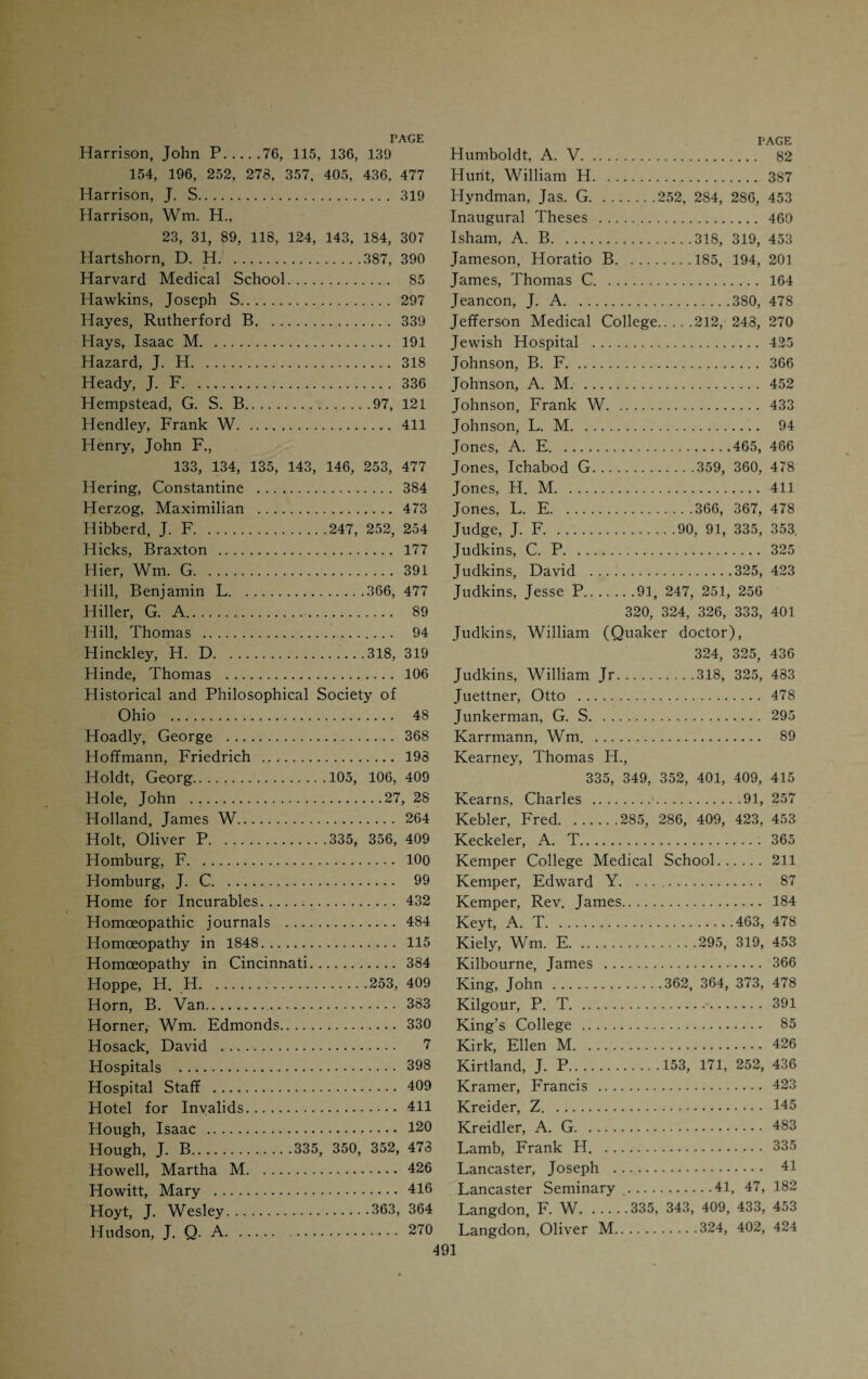 Cooper, Sir Astley.165, 169 Cooper, W. C...469, 476 Corry, Wm. 128 Corry, Wm. M. 404 Coxe, John Redman. 482 Cox, Hiram. 366 Crane, Wm. H.252, 453 Crank, C. D.. 391 Cranmer, John.29, 32 Crawford, John M. 472 Cropper, Charles . 387 Cross, James C., 58, 139, 146, 150, 152, 157, 252, 357 Crume, Pliny M. ..291, 297, 319 Culbertson, Jas. C_312, 315, 319, 347, 409 Cummins, David . 28 Cunningham, Wm. 395 ' Curran, Robert .299, 318 Curtis, Alva.110, 111, 115, 205, 398, 401 Dabney, Chas. W. 251 DaCosta, J. M.190, 266 Dandridge, A. S.348, 354 Dandridge, N. P., 335, 348, 354, 409, 423, 453 Dartmouth Medical School, 85, 117, 163, 170, 214 Davey, R. B. 318 Davies, Sam. N.124, 128, 130 Davis, John, 316, 320, 325, 326, 335, 401, 409, 453 Davis, Wm. B.335, 348, 349 Dawson, John .. 256 Dawson, W. W..208, 210, 247, 249, 251 252, 256, 258, 269, 274, 291, 318, 409, 453 Death, Absolom. 411 DeBeck, David . 211, 453 DeBeck, William . 211 Decadence of medical education.. 250 DeCourcy, Wm. E.419, 420 Delamater, John.153, 170, 214 Denman, Matthias . 26 Dickore, Wm.319, 335, 354 Diplomas given by Dr. Goforth.23, 24 Dissections legalized . 395 District Societies . 85 Doane, Wm. 145 Dodge, Israel.402, 415, 444 Dorfeuille, J. .74, 466 Downes, Chas. A. 256 Drake, Amanda Virginia . 193 Drake. An Appreciation. 82 Drake as a medical author. 71 Drake as a medical student. 15 Drake as a medical teacher. 44 Drake as a patriot. 43 Drake as a physician and public man, 36 Drake, Benjamin . 21 Drake, Charles D. 10 Drake, Cornelius .12, 16 Drake, Death of Mrs. 57 Drake, Isaac.8, 10, 13, 15, 23 Drake, John .12, 13 Drake lecturing at Jefferson Medical College .59, 134 Drake on Intemperance. 76 Drake’s book on Asiatic Cholera. 77 Drake’s childhood . 7 Drake’s Discourses . 77 Drake's expulsion (1822). 122 Drake’s ‘‘Farewell Song” (1835). 435 Drake’s ideas about therapeutics. 76 Drake’s last illness . 69 Drake’s “Miami Faculty”.59, 133 Drake's monument in Spring Grove. . 70 Drake’s personal appearance. 66 Drake’s residence in 1850.68, 350 Drake’s return (1849). 66 Drake’s serious illness. 58 Drake’s Treatise on the Diseases of the Interior Valley of North America. 78 Drake’s versatility . 71 Drake’s writings, list of. 476 Drug stores in 1819. 88 Drury, Alexander G., 184, 253, 276, 453, 468 Drury, Rev. Asa. 184 Dudley, Benj. W., 8, 44, 47, 67, 136, 139, 150, 206, 307 Dudley, Wm. L..335, 353 Dunglison, Robley.60, 132 Dunlavy, John C.76, 121 Dyer, Daniel . 120 Early Medical Annals of Cincinnati... 26 Eberle, John. .. .9, 59, 101, 131, 134, 135 136, 145, 189, 197, 252, 257, 367, 405, 47 7 Eclectic College of Medicine. 368 Eclectic Journals . 484 Eclectic Medical Institute.205, 357 Edmiston, Dr. 121 Educational standard of pioneer-teach¬ ers . Edwards, Thos. O., 154, 199, 207 Ehrmann, Benj. ... Ehrmann, Isidorich . 99 209, 213, 218, 402, 404 .386, 388 . 389
