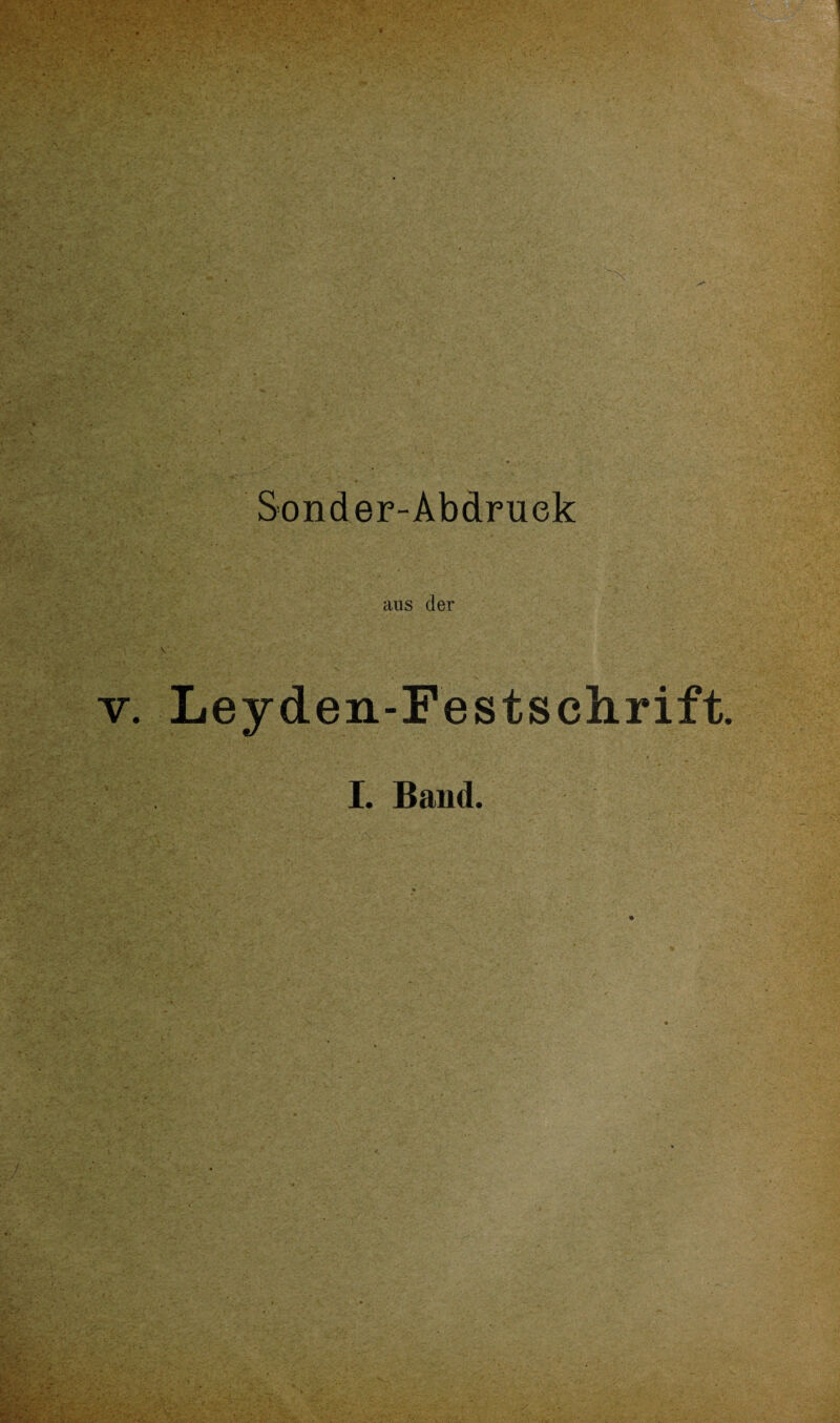 Sonder-Abdruek ans der Leyden-Festschrift I. Band.