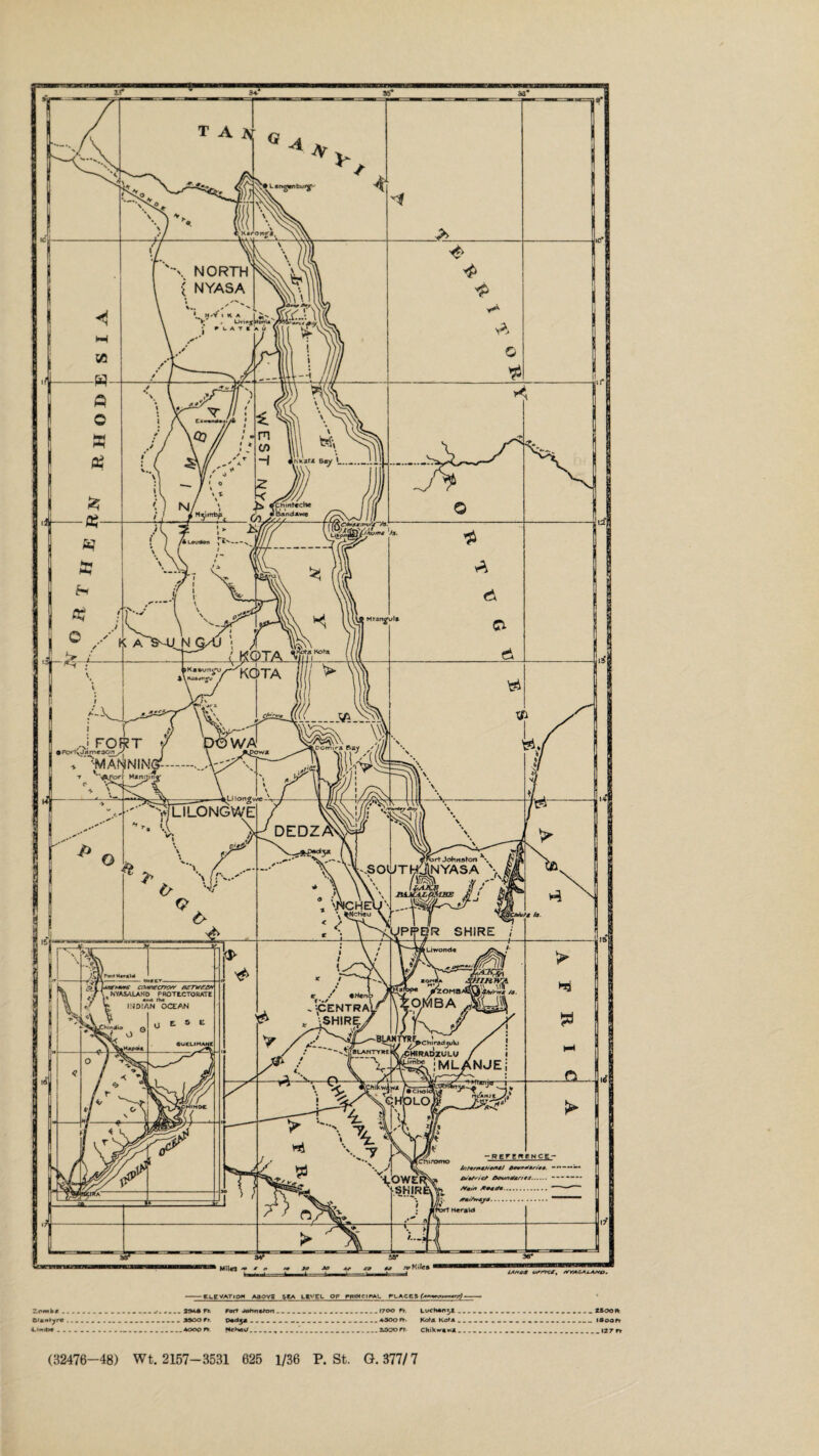 r.ombf .........__ __r. __ft forr j©Hn**ori_._1700 fir. Luch^nj* _..._....._.... iBoofV C,'*ntyrc ........... ........... 3SOO ft D+d^M ____ ___ ...... ..... AJOO Kot* Ko'A ...... ..... ..........._lAoOfr 4.<r*it>t ................... __4000 ft HcKai/_. . , ........._...._taoorr. Chikwawji. . . __..... ..._127 rr (32476-48) Wt. 2157-3531 625 1/36 P. St. G. 377/ 7
