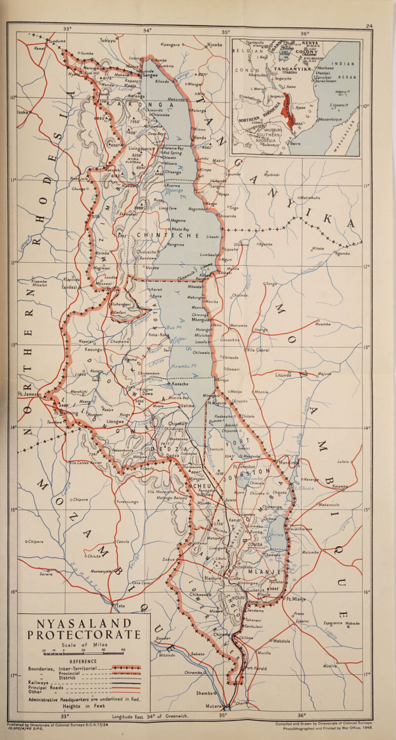 ’ublished by Directorate of Colonial Surveys D.C.S. 17/24 I0.500J+/46 S.P.C. Compiled and Drawn by Directorate of Colonial Surveys. Photolithographed and Printed by War Office. 1948.