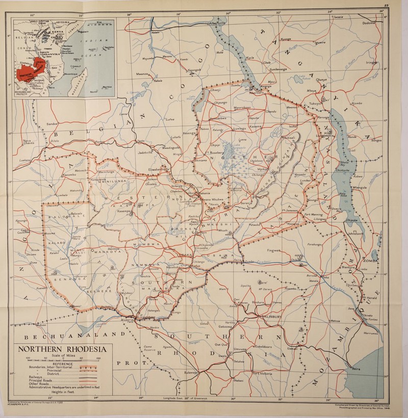 23 Compiled and Drawn by Directorate of Colonial Surveys. Photolithographed and Printed by War Office. 194©