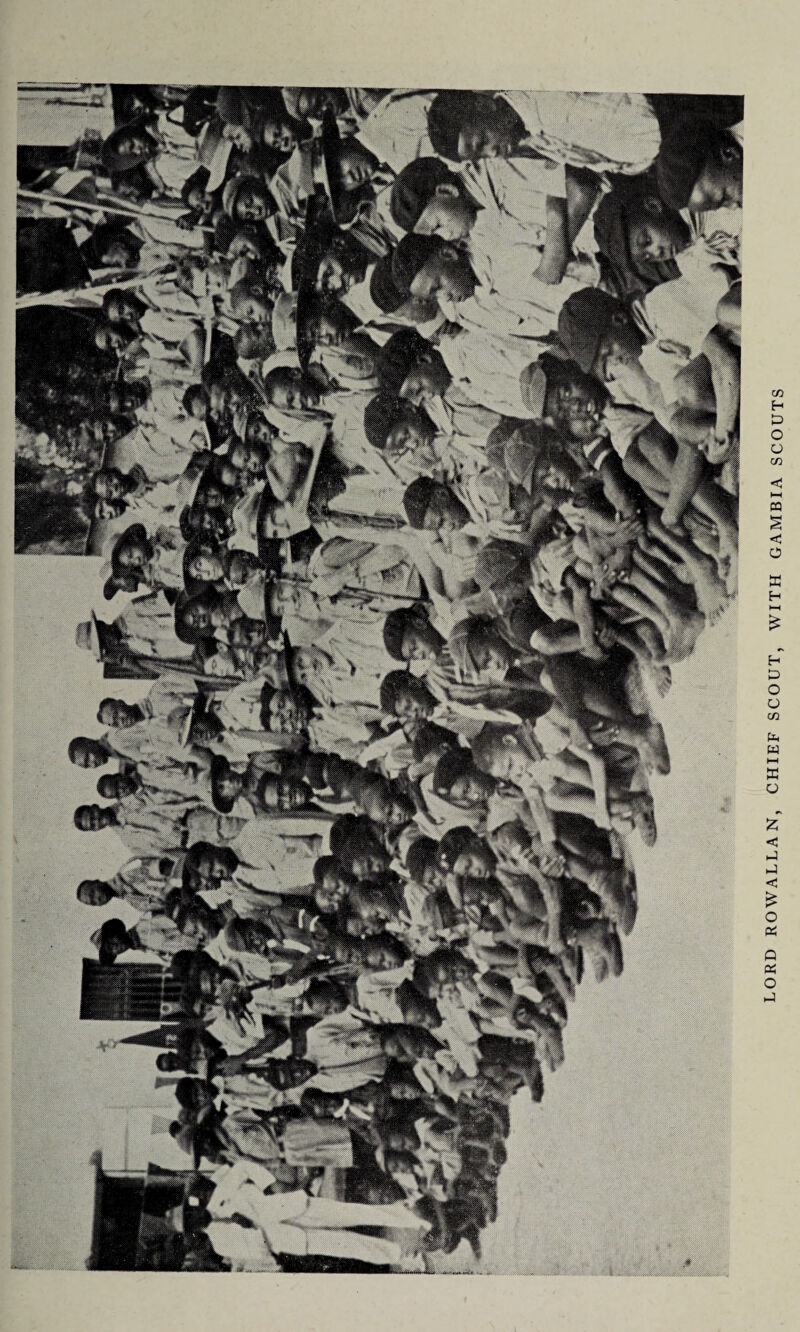 LORD ROWALLAN, CHIEF SCOUT, WITH GAMBIA SCOUTS