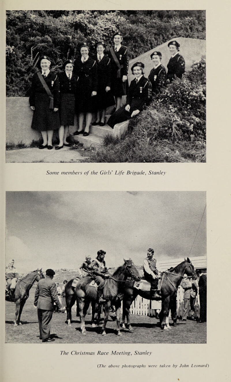 Some members of the Girls' Life Brigade, Stanley The Christmas Race Meeting, Stanley (The above photographs were taken by John Leonard) %