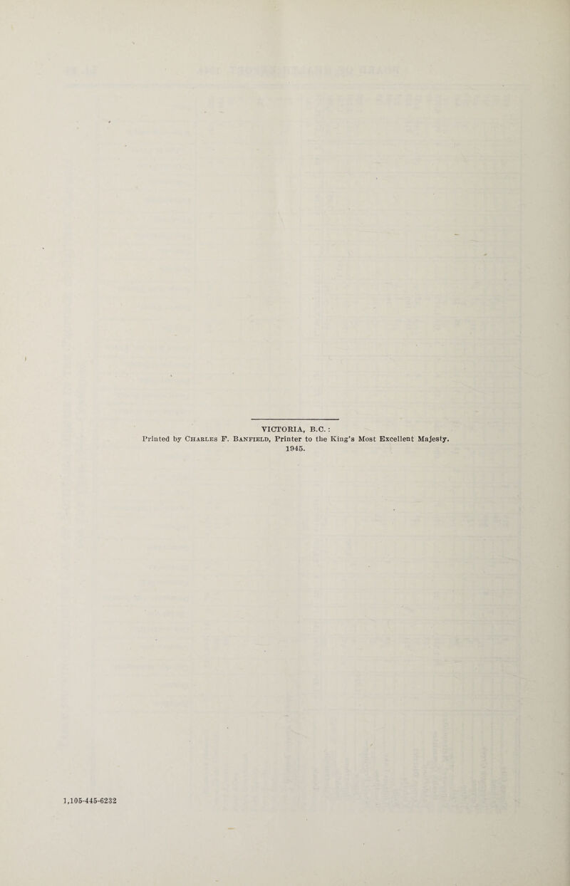 VICTORIA, B.C. : Printed by Charles F. Banfield, Printer to the King’s Most Excellent Majesty.