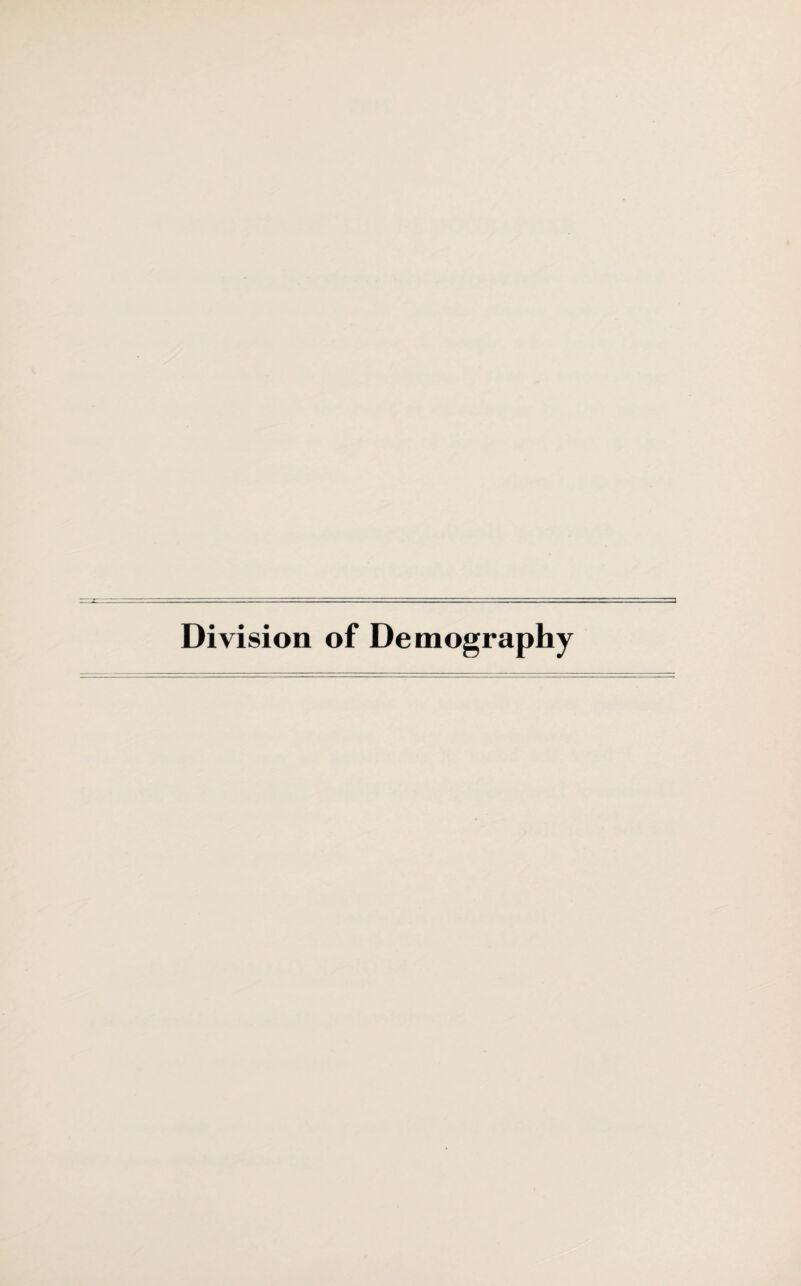 Division of Demography