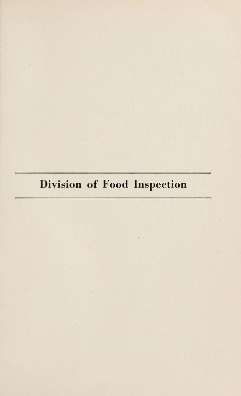 Division of Food Inspection