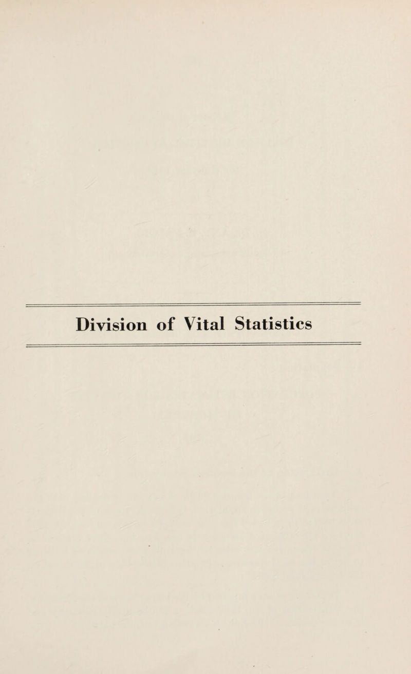 Division of Vital Statistics