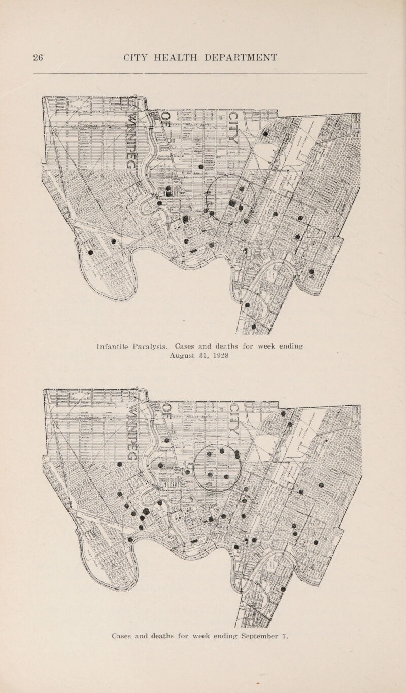 Infantile Paralysis. Cases and deaths for week ending August 31, 1928