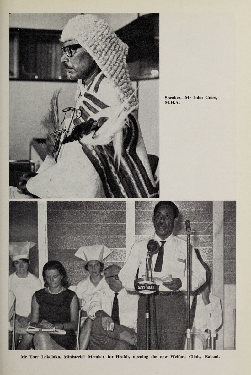 Mr Tore Lokoloko, Ministerial Member for Health, opening the new Welfare Clinic, Rabaul