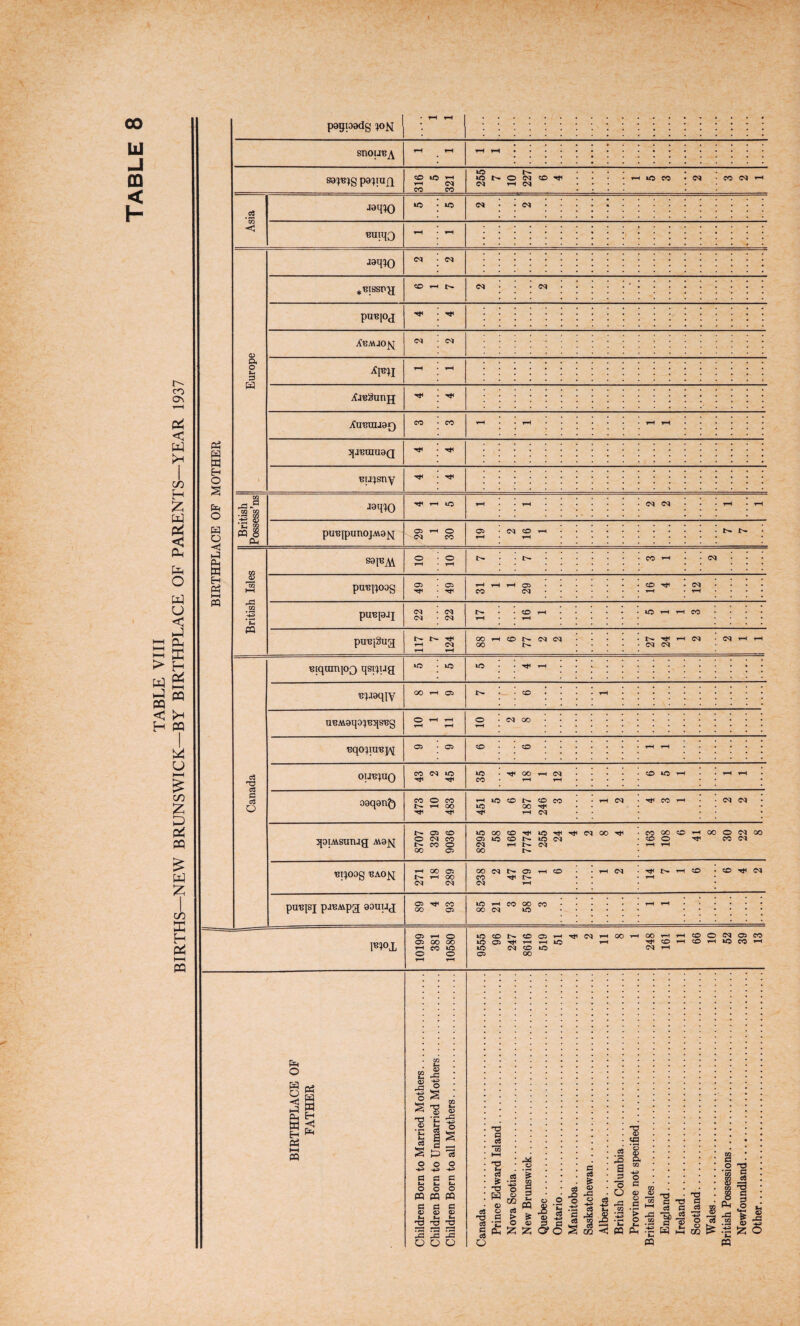 TABLE VIII BIRTHS—NEW BRUNSWICK—BY BIRTHPLACE OF PARENTS—YEAR 1937 00 i m < BIRTHPLACE OF MOTHER pagioadg PN ' • • snoun^ S0^g p0pu£l rH CM CO CO tO N CM rH CM jaq^O ■BUIIJ3 Europe j»q?o 03 .nissny * punioj Aumjo^ Mm X-reSung Xunouor) 5[JUUra9Q ■eu^sny British Possess’ns wqio pu,e[punojM3j\[ British Isles S8M punpoog 49 49 punpjj 22 22 rH • rH puiqSug tH rH OO rH CO U- CM CM N T}C H w CM rH rH Canada ntqran|O0 qsquq tO • to to Hfl rH ■egaqyy 00 H 05 CO rH uuMaqo^uqsng rH rH rH rH o rH M 00 nqopuBp\[ 05 • 05 CO • CO rH rH ounpo 43 2 45 35 Tf OO H (M rH rH CO tO rH rH rH oaqanf) CO O CO N H GO Th rtl rH lO O CO CO to oo ^ rH CM rH CM TfC CO H <M CM sjomsmug A\9]q 8707 329 9036 8295 58 166 7774 255 24 4 2 8 4 COOOCOrHOOOCMOO CO O ^ CO CM rH rH ni^oog uao^j rH 00 05 N H OO <M CM 00 M t>» 05 rH CO CO H* t'- CM rH rH CM Tjc N H CO rH CO (M puiqsj pauMpg eouug 89 4 93 to rH CO OO CO OO (M to rH rH moj, 10199 381 10580 9555 96 247 8616 519 51 4 2 11 8 1 248 161 11 66 10 52 39 13 pti o H O *4 t-3 Ph w H P3 i—i m Ph B a o © o ■4-3 •+=> g g g m b o o o « CQ « G G G © © 03 fa. 2 2 2 2 2 2 o o o 08 H3 03 G C3 o T3 a o3 03 £ W © © 2 & © 03 £ G © *- PQ c8 w O Sh „ 03 C <y o S J5 03 C3 2 a 2 2 o © 2 2 © a _ — rG 03 t-. OQ ^ _S 2 S£’C m « O G © © G 'S 1-4 Ph 2 ^ <-G kt .23 G .ts w *T ^ PQ G o3 2 © cc G G 1 G O * ,-s ^ IH ^ P3 S o Ph 43 43