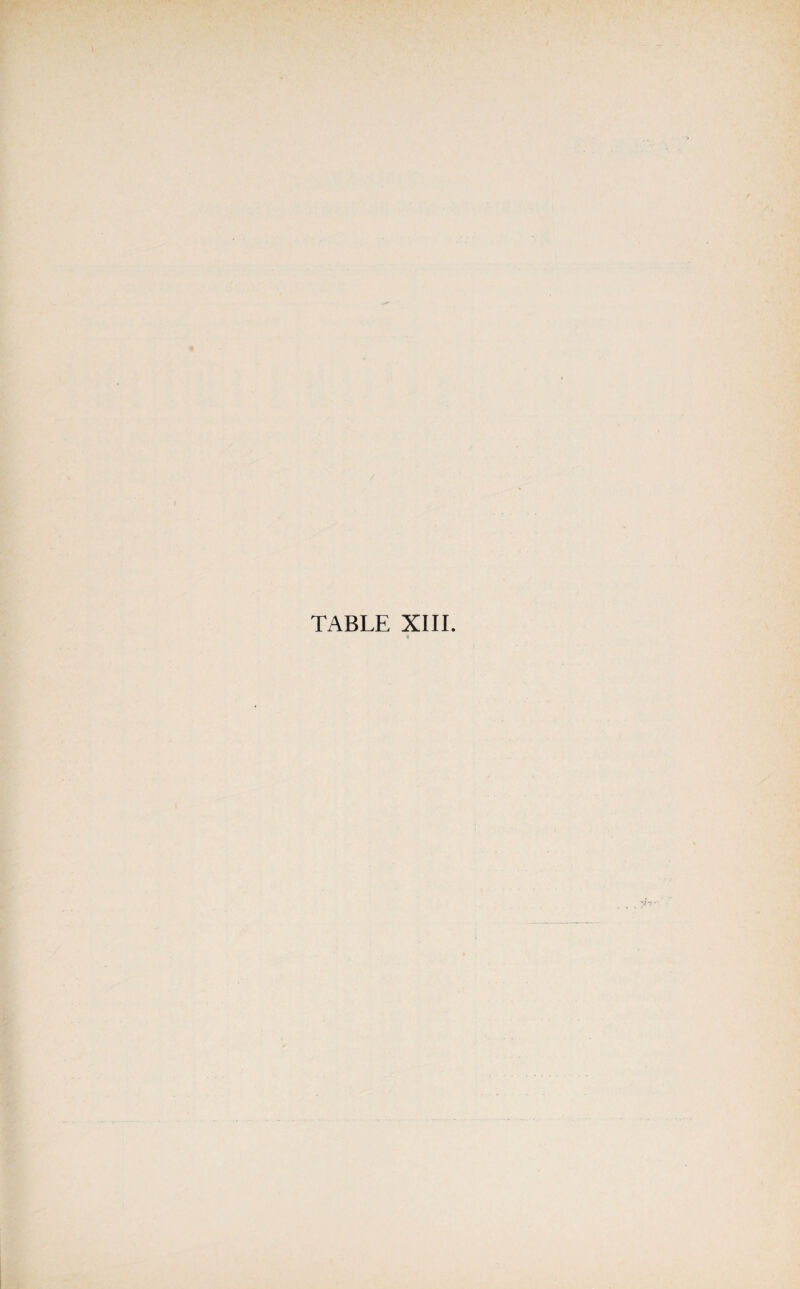 TABLE XIII. /. i