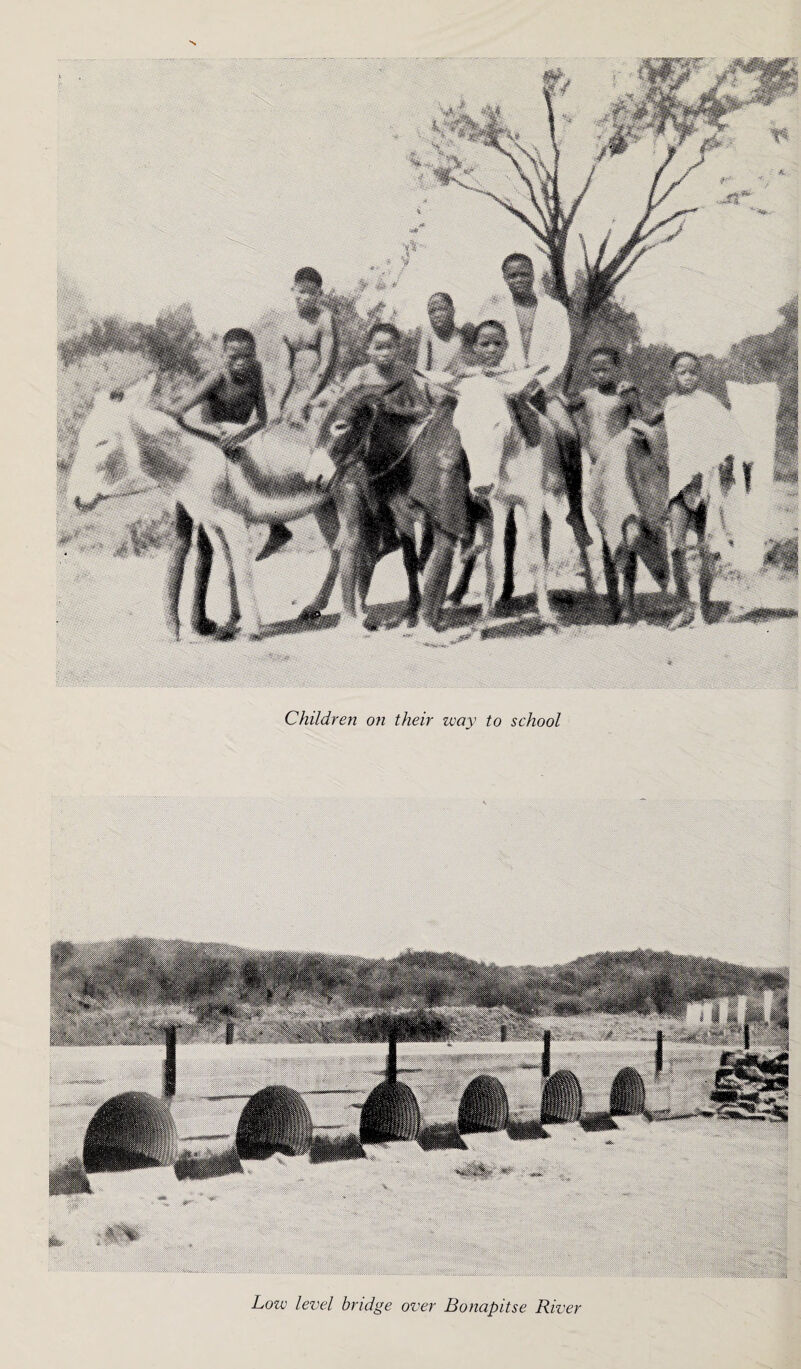 Children on their way to school Low level bridge over Bonapitse River