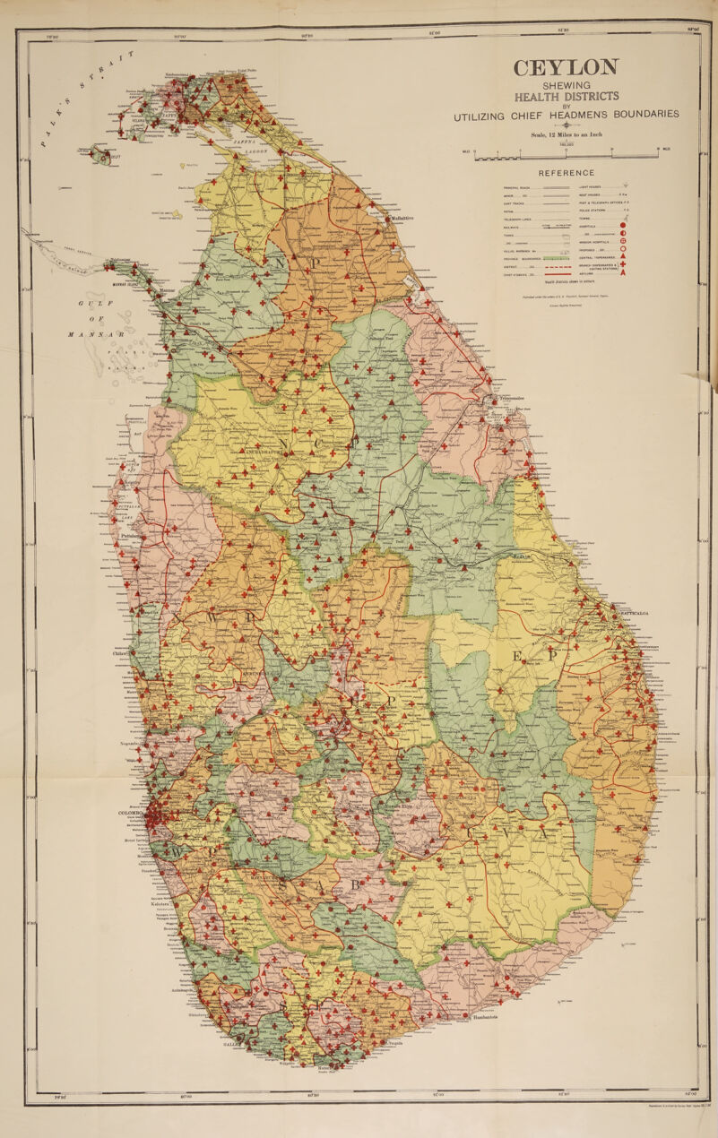 Kankesnutnrui, SHEWING HEALTH DISTRICTS BY DHIEF HEADMENS B 7%— ,-Vaddul auvintn UTILIZING VEUNAI\ 12 Miles to an Inch Scale, JAFFNA LAOOOy LIGHT HOUSES PRINCIPAL ROADS POST d TELEGRAPH OFFICES P 0. CART TRACKS POLICE STATIONS IhANAIhrU HA STB I rMullaittivu TOWNS TELEGRAPH LINES HOSPITALS RAILWAYS Mulliyayalej lOimiou ,48 VILLUS. MARSHES dc CENTRAL n|8PEN8ARIE8 PROVINCE BOUNDARIES BRANCH DISPENSARIES d VISITING 8TATION8j ASYLUMS Health Districts shewn in colours ISLAND1 Thornhill Sunoyor General, Co/Ion Crown Rights Roaorved .Kuchchaveli /Ealulgama Tank .. Martchchi (oflmviichchiyn Tamjalakamam, KOI)DIYAII . BAT m JOUTU WUacAtht chchsnai f'P«ylH[T\^buw» LAKE Ichchankenl ‘•BATTICALOA ChilawV UfvfBmi'jT'! A'fiadbgc.do Won Negomltoi KAI-Afl rV*W#fpr JTirukkovil riiyoino'.^ JuwjtfhEliyn ‘k! i visnwi COLOMBO^ Slave laianaQ tKOOAM Deniwaial Mount Igtvinia| /-jwaridqni: * Kosiando ifes Egoda UyanaW Ponadure,! KaJuiara NortjBS Kalutnra An Katukurunda ^Madarr^o ■eWip^ Paiyagaia North! Paiyagala South] Maggonaj a^niohaririiii Todo tPnea / AinboUngoda, Hlkkaduwa' Hambantota Wjdigtmu 79^80’ 8Cf 30 8f00 8200' id 4 print*] hr Sunt/ Dept Ct/lee 22.), SS. i»'8C TOO k30 7 “30 7*00 8*30 0 00 'HA ¥ ANNAH 700 0 30 poo'