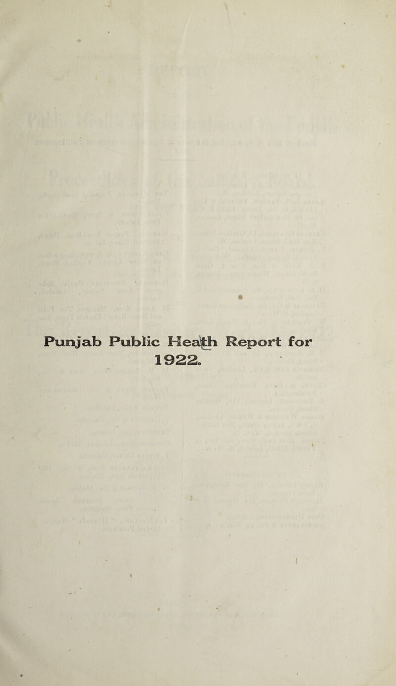 Punjab Public Heath Report for