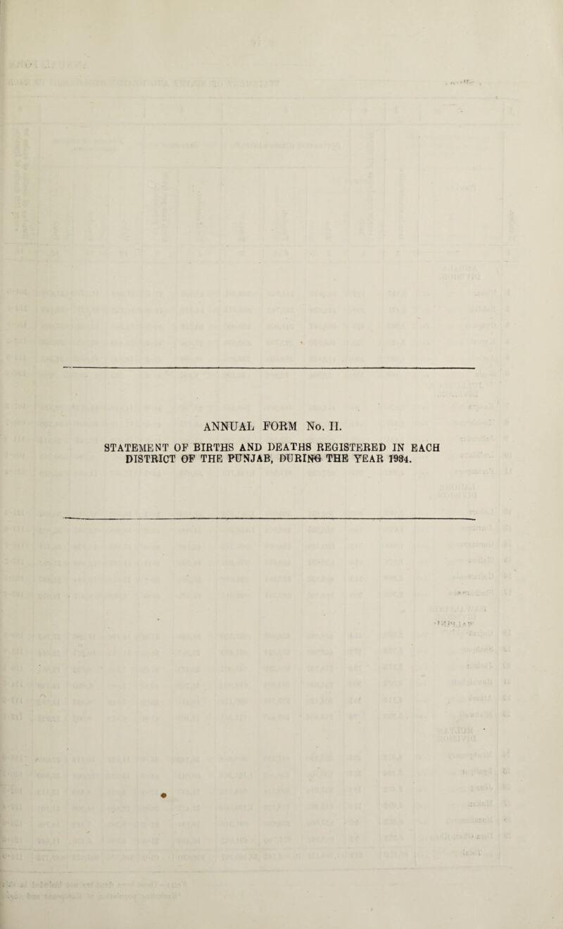 STATEMENT OF BIRTHS AND DEATHS REGISTERED IN EACH DISTRICT OF THE PUNJAB, DURING THE YEAR 1934.