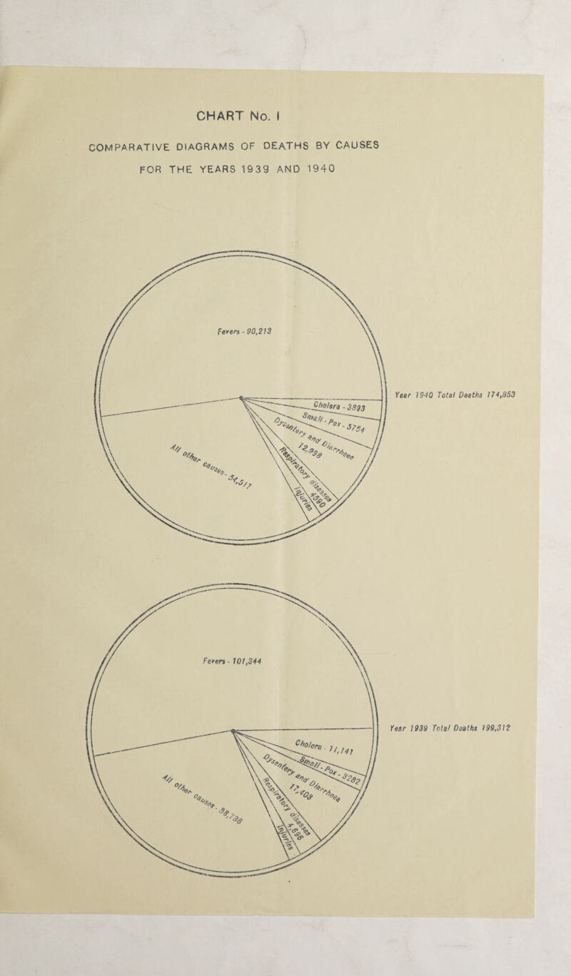 comparative diagrams of deaths by causes FOR THE YEARS 1939 AND 1940 Year 1939 Total Deaths 199,312