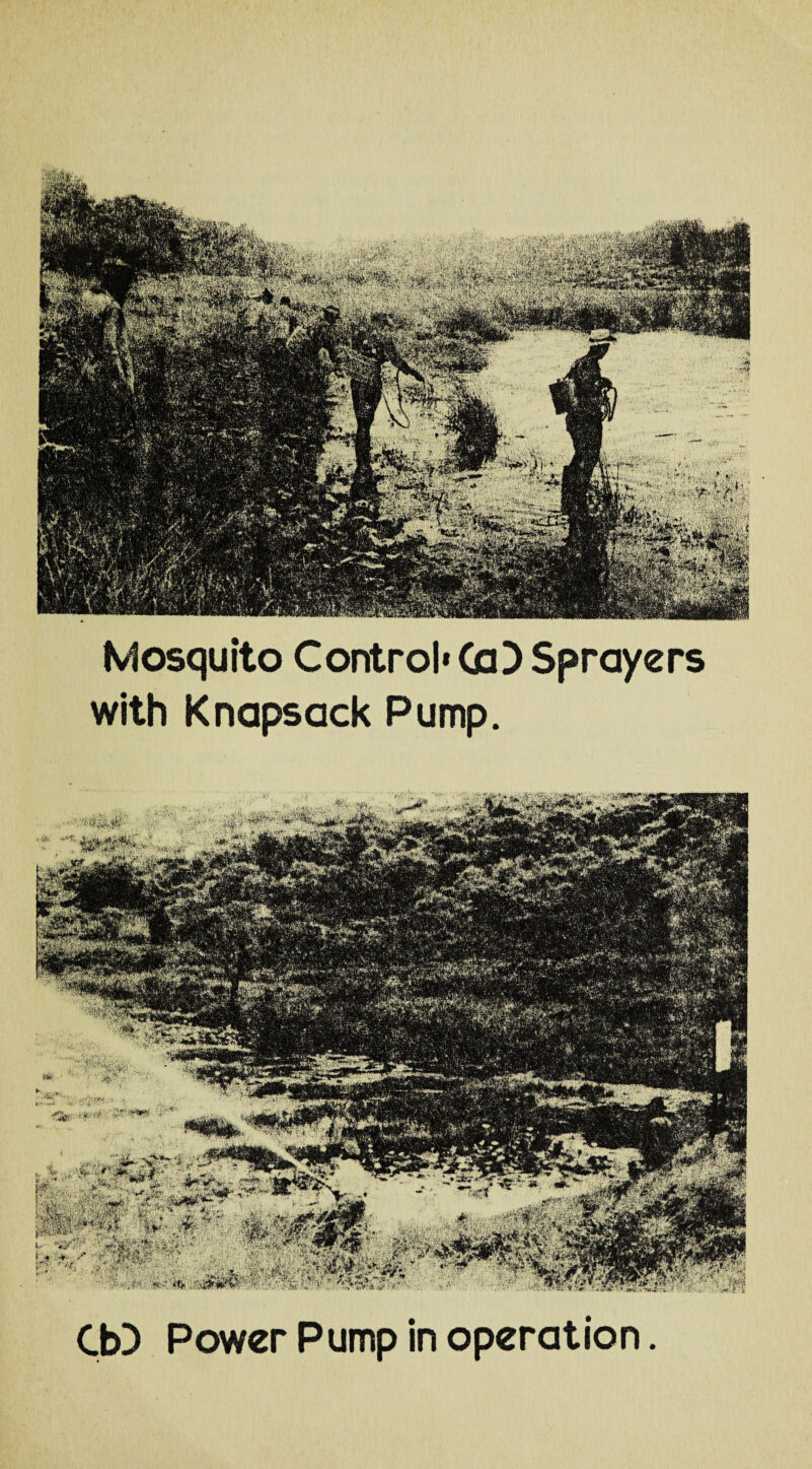 Mosquito Control* CcO Sprayers with Knapsack Pump. GO Power Pump in operation.