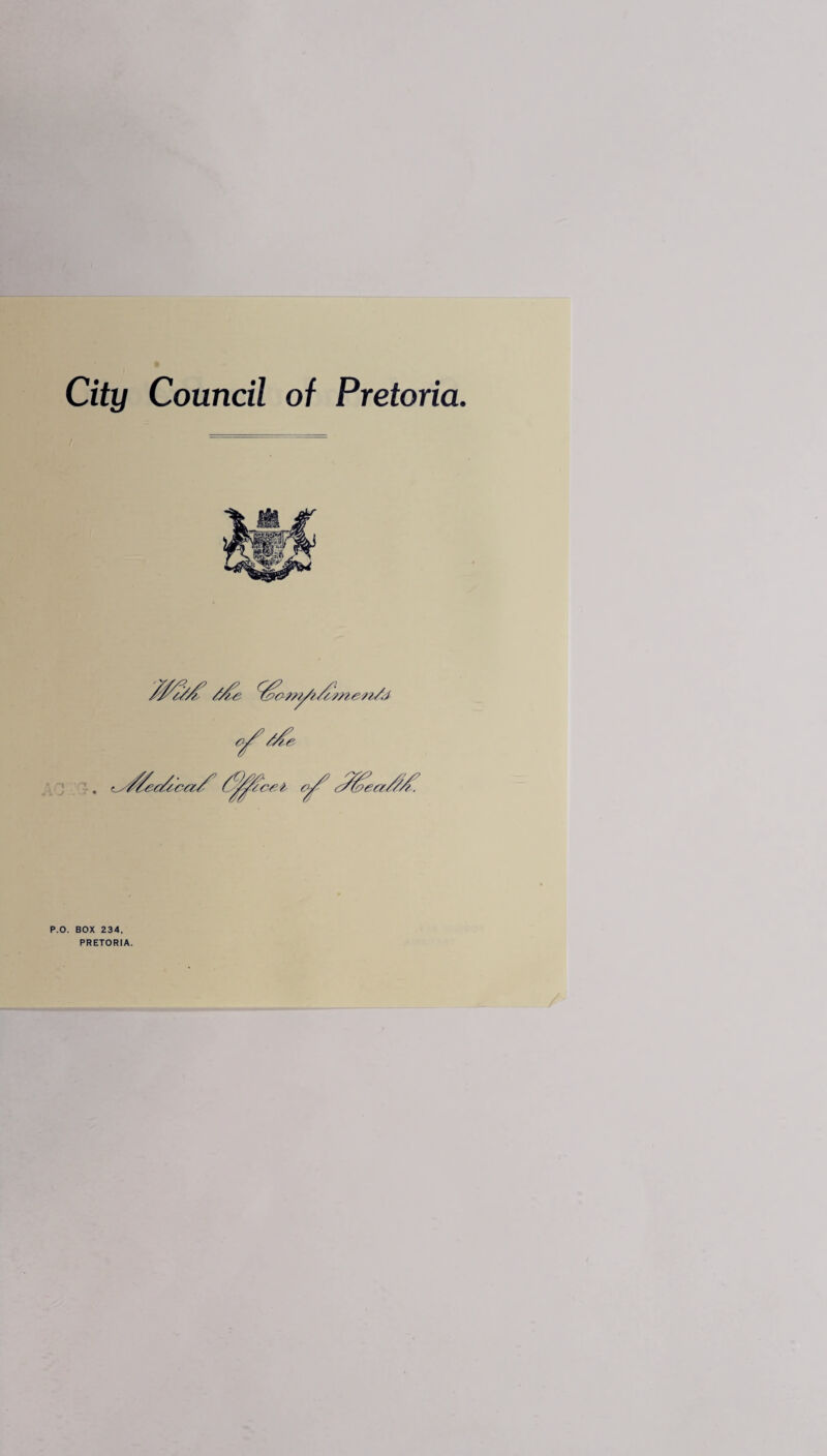 P.O. BOX 234, PRETORIA.