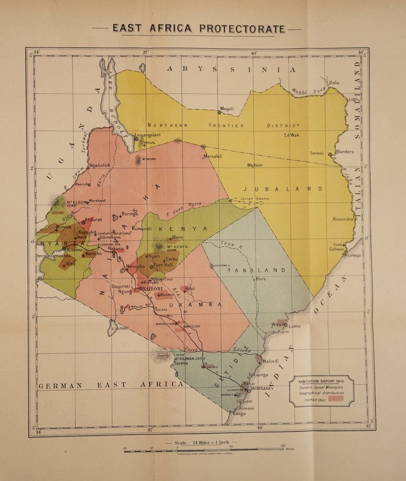 EAST AFRICA PROTECTORATE WATERLOWE. SONS LIMITED, LONDON WALL, LONDON,