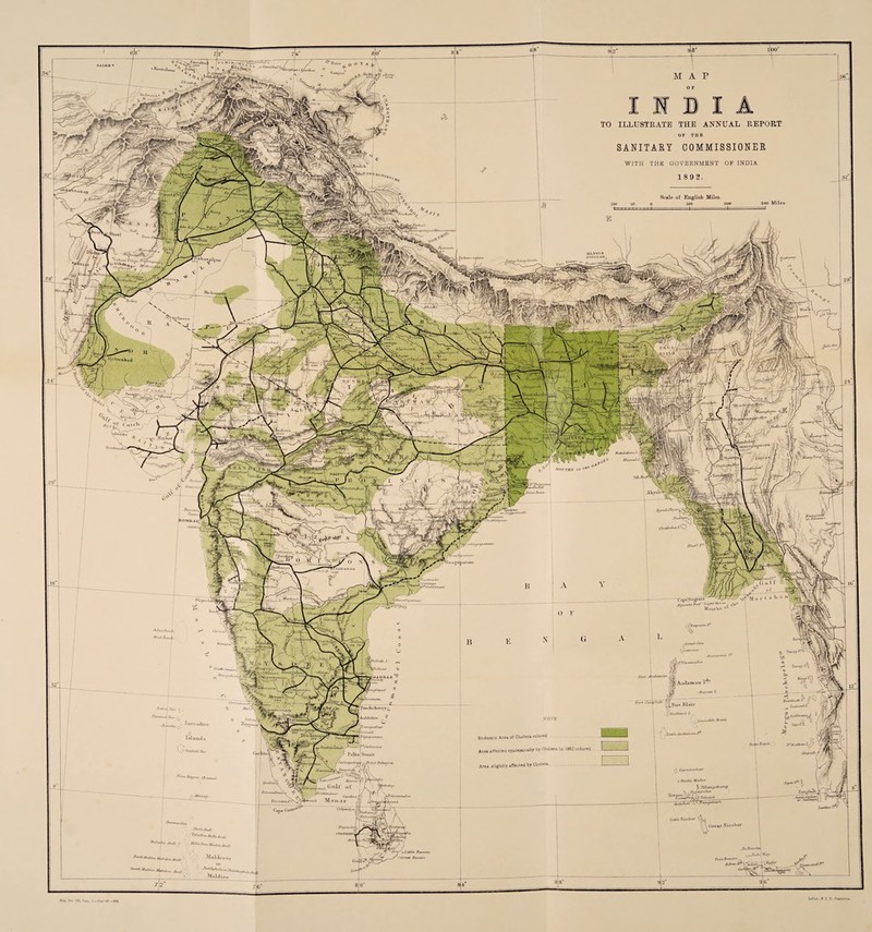 Huntrfeul / Kn/rjhi ANNUAL REPORT TO ILLUSTRATE THE j * OF THE COMMISSIONER SANITARY oSrma-J IOi sliuij WITH THE GOVERNMENT OK INDIA 'vTJuiloll | A»-jr,V(. 1892 auar Scale of English Miles 300 Miles fjU'h.il tiu/r.a/ni/n/ VIIASS A PtlTOl.AH . r*illionil fimij'o 4^yflhSi', {■-> nbujjit/rg A , l)e<jr/l-h Mom-sln-d j£Heo( C’i-tcJ, Be,,?1 CutcVv M„an-f fbuai-p, i Mi.Oi) pmniejJapoar* f'/adl ■ inn BuXubdeea J • Mascu! 7. i p.j.iliapiA HA N . IaVoA-jumA-1 -IIOVTBS rJc.Vftr , False Bn/il ,,ft! urn nili %ianijinAii „r 7. mint o Bustqi- f(U lOAfBAY' CcOthnt I 'Inilttrpnor Chednba /•<v] LZ ^ .i lim/npalarn BhrtYV ■ulli.,„rra /WoTnC-P r ’ || Nnldurq - ^ ^■D O M r .y^ ^ ‘V *’/ ntira nr>r! > liillnln > < oringa jf/^fhinl ena/r CiipeUe^ais 23 .llmada Href I.igMttouee V\v< Mouths °V i/mlnin Tcuoy M r«voy J.' />•//, ( m,am ^3 MADRAS King!- BontimJ* I ■ Gunirri ,1’ojA Blair ') 'UU llil'L HIT j //«//>,] /}„ IlfUl/.x ■ p R.itJaif UUb-am NOTE vi'oinA t'A/r B-UtU . IlhMiltO iJ.nlrAiuini- Endemic Area of Cholera colored SlU-rthatI^/ l liopah ^ ■ fi nnh' Area ifl'ectM cpidcmic.Uj by Cholcre jo 1832 colored ■i'eisJuU /!, (ucliiu 1’allta Sinul . /rt/(,</,/ /},/»,, ,•/« Area slightly affected by Cholera Corninobar (h-mnrt Haiti Naive ^ Tdlnjigchong 0 Bitmpolta- Tri/icul TnjiQiynn'1 Mama• (Juil >jn\u ja/lu/, G Til 1 Ol )Ji■iehi/idaoi ■ ^ / Mnnar Tajxgltah. ■hZks%&\ Trirandru. A Trill non I u/re Snrittrn/°v liiitchal l.alUac It Jill/.lin- i l.ittle Nicobar /•■■in-,ut,Jan Great Nioob JhoIndluU Tl,aJinMlltA,0ll Udtn h„n Mn.lnudla rC 'w'/'/'i'1' Nn/c'/n, J'oJlunxU Xd>-dn/'/.K, 3/uJ,. Pula Bra* ' Ac/itnl niiimam