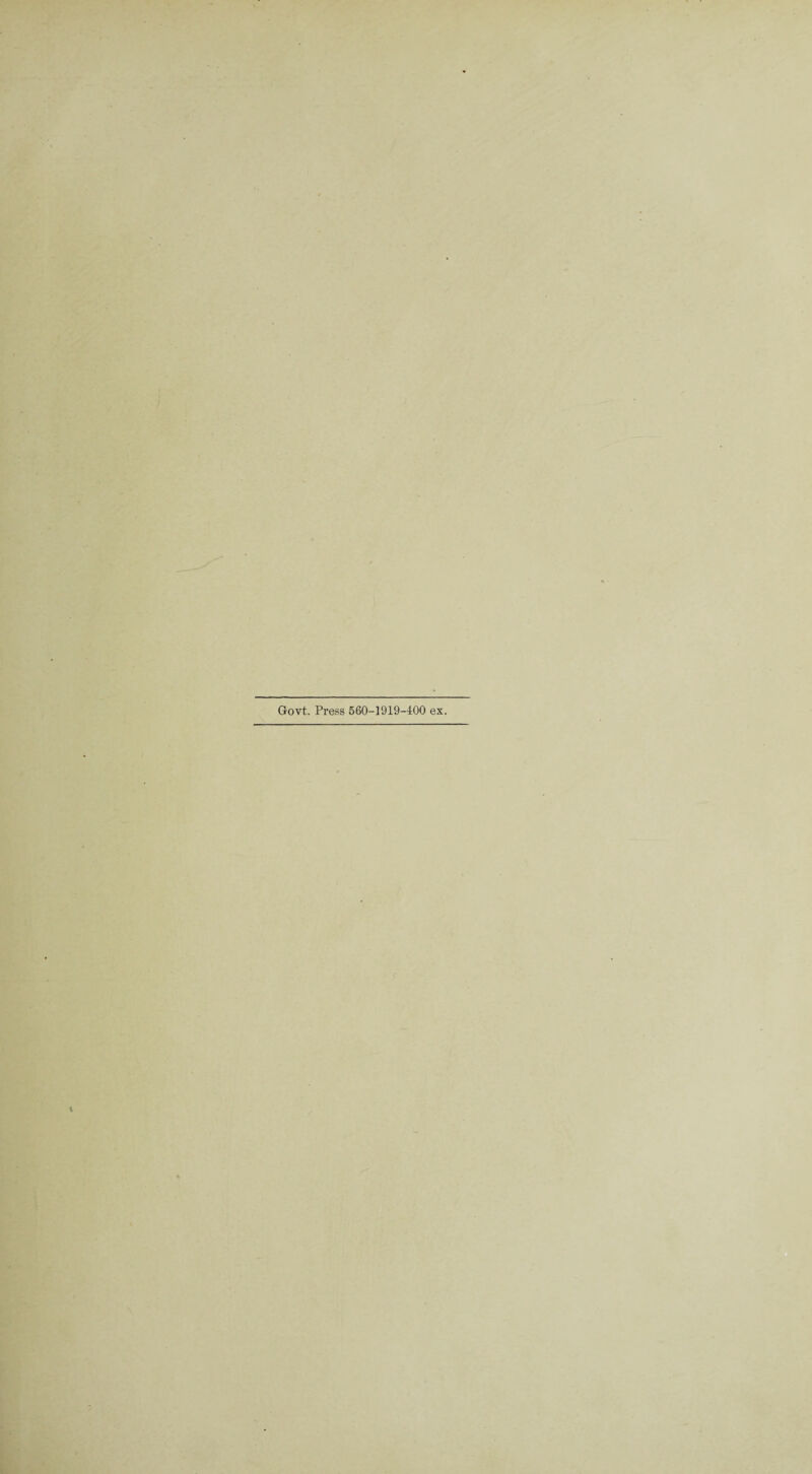 Govt. Press 560-1919-400 ex. \