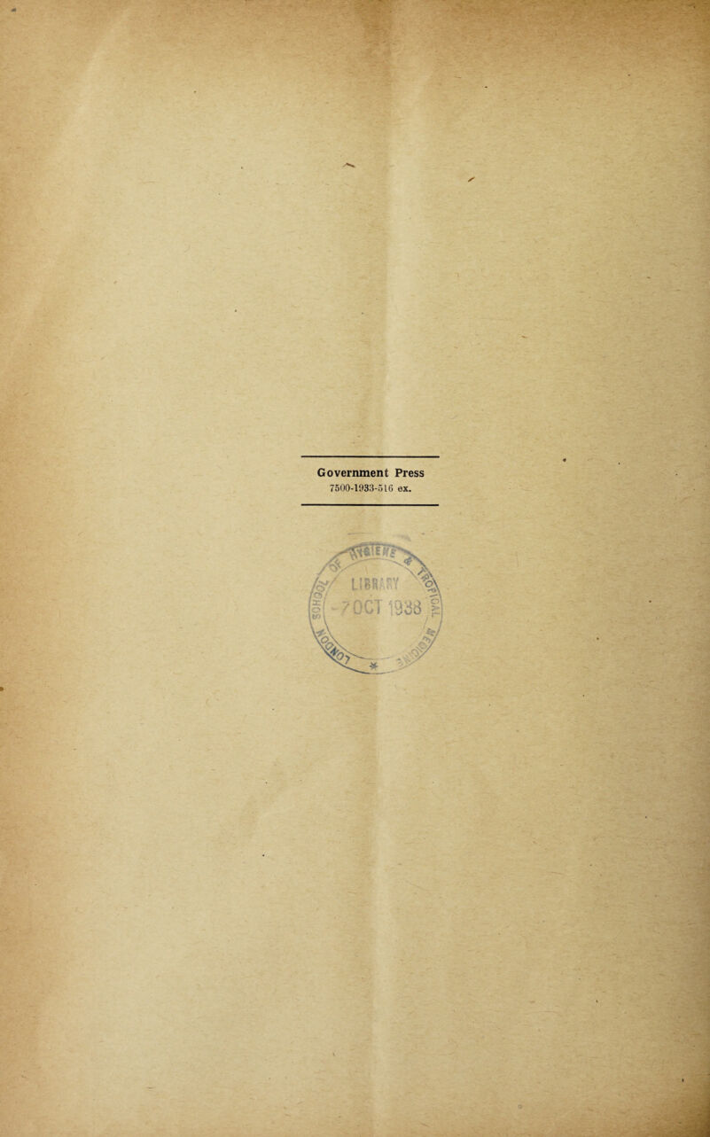/ Government Press 7500-1933-516 ex. , 1 \